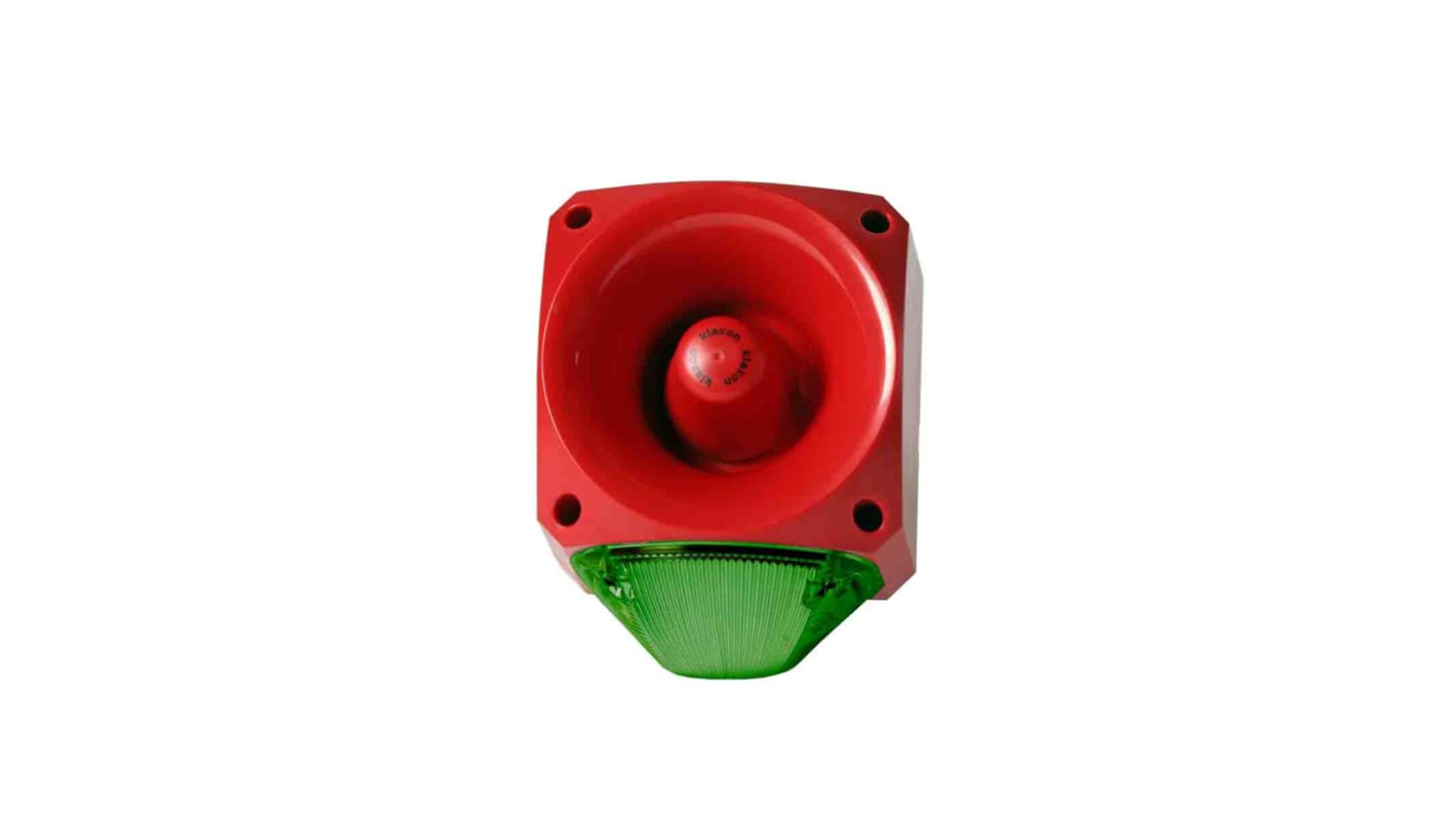 Klaxon Green Sounder Beacon, 110 V ac, 230 V ac, IP66, 113dB at 1 Metre