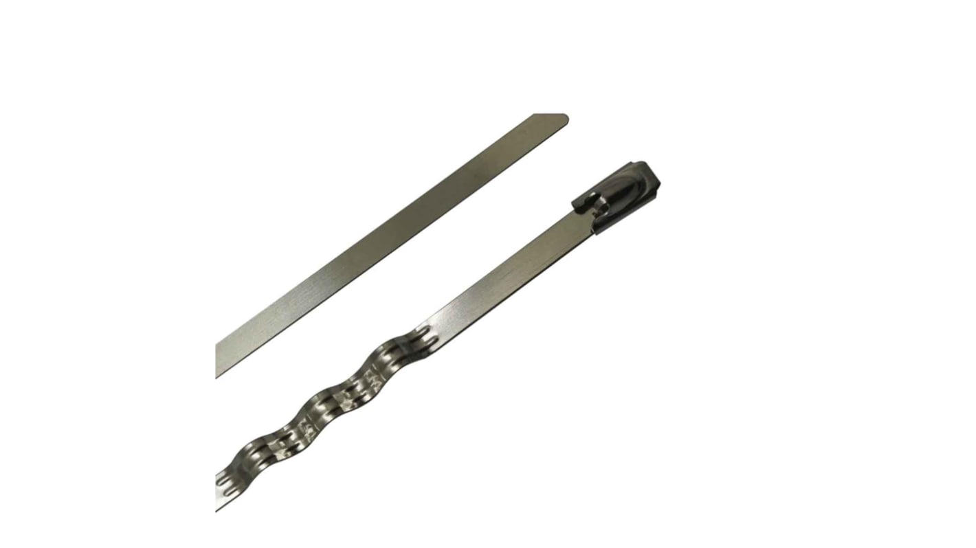 Opaska kablowa długość 150mm szerokość 4,6 mm RS PRO Stal nierdzewna 316 -80→ +500 °C.