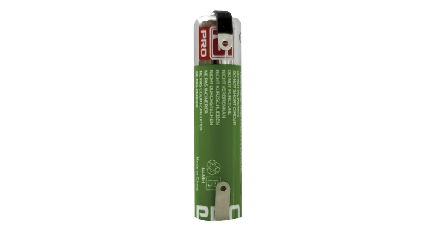 RS PRO 镍氢7号充电电池, 1.2V, 1.1AH, 焊接片接端
