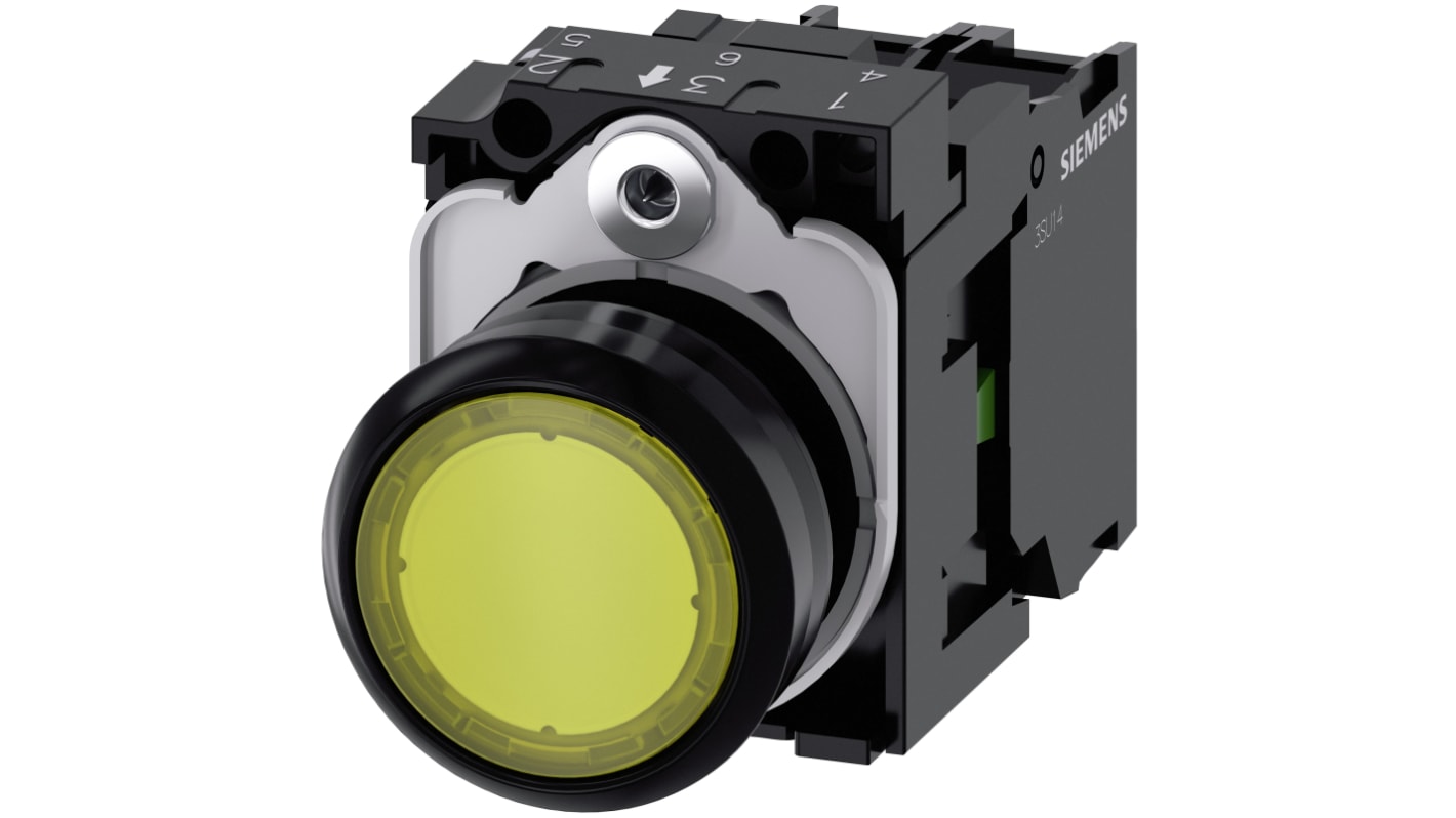 Siemens SIRIUS ACT 3SU11 Series Illuminated Push Button Complete Unit, 22mm Cutout, SPST