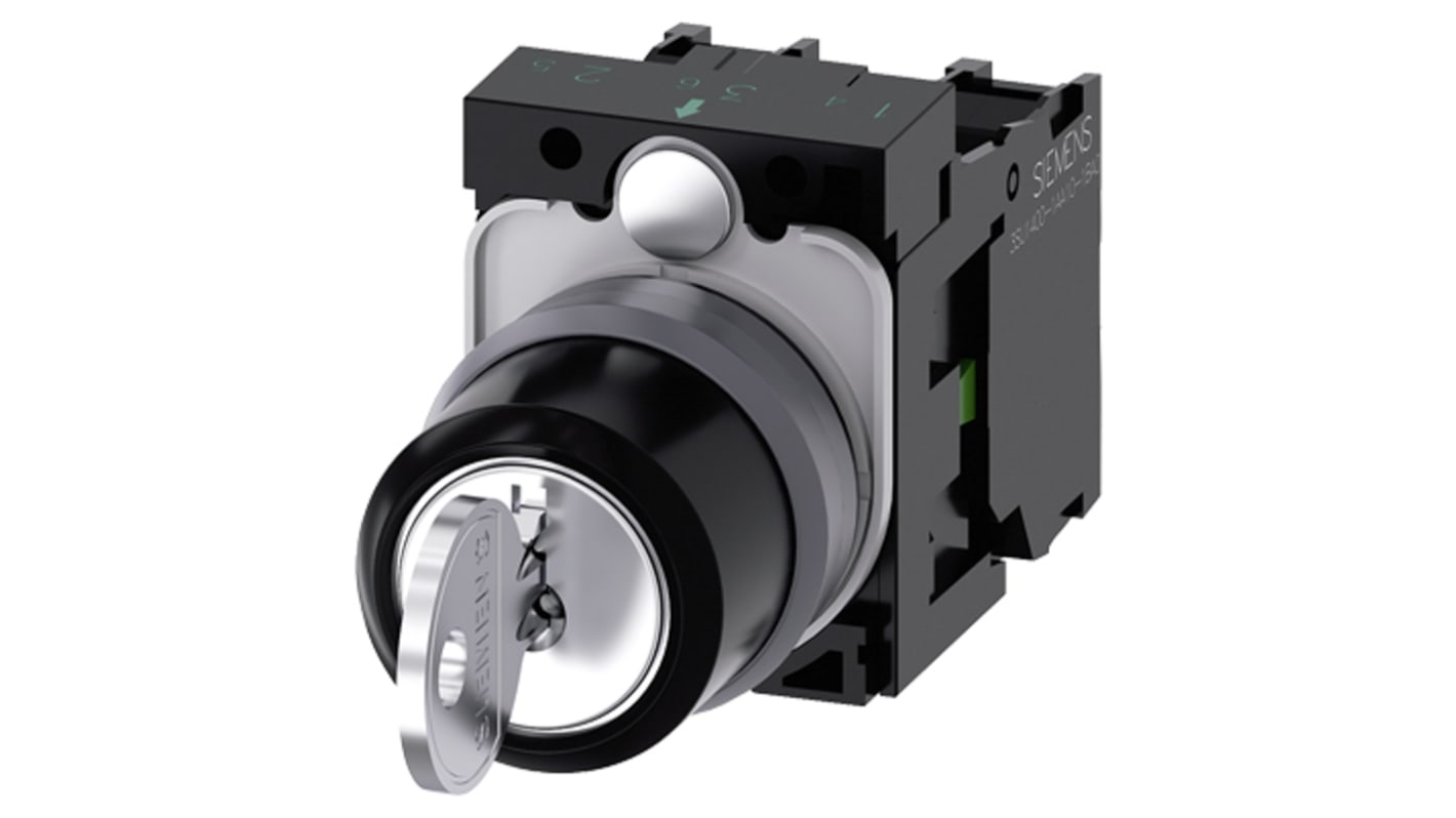 Siemens IP66, IP67, IP69 Key Switch, 1NO 3-Way