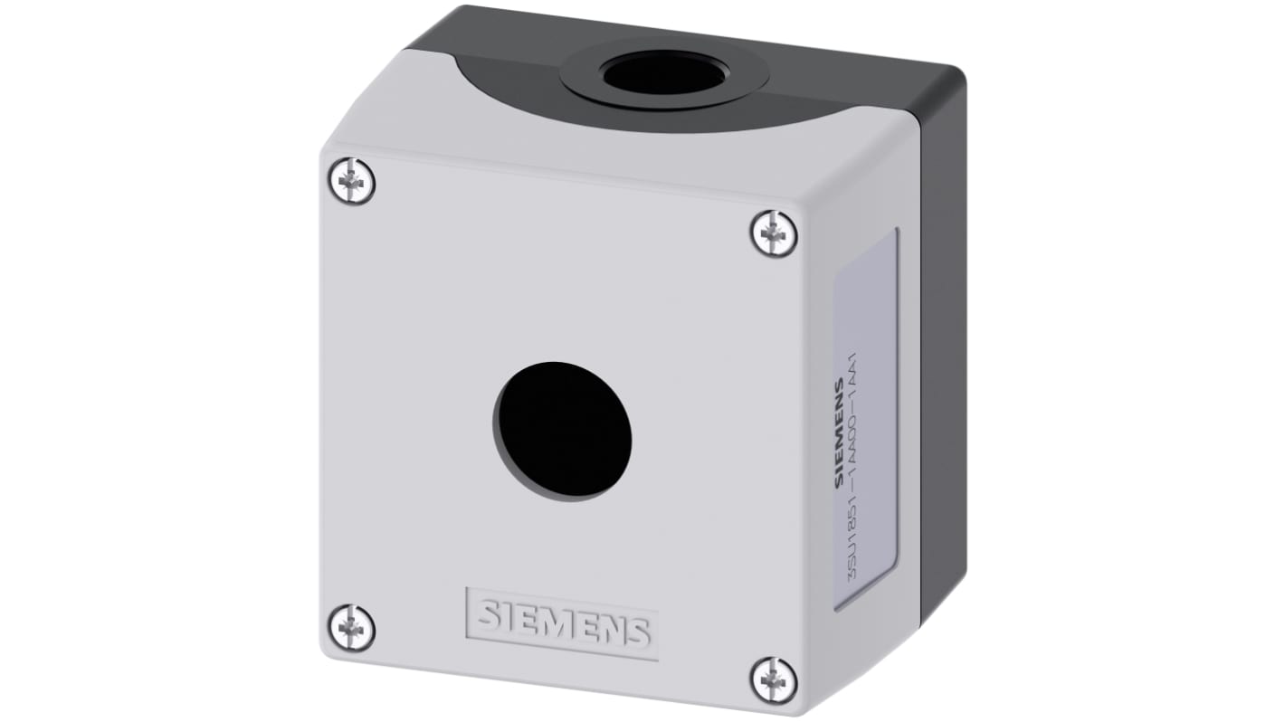 Siemens Grey Metal SIRIUS ACT 3SU18 Push Button Enclosure - 22mm Diameter
