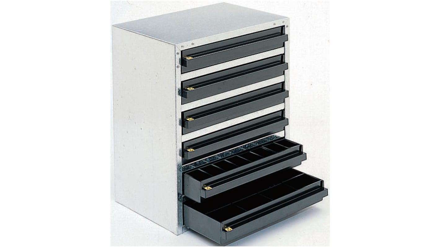 Raaco 6 Drawer ESD Cabinet, 435 x 357 x 255mm