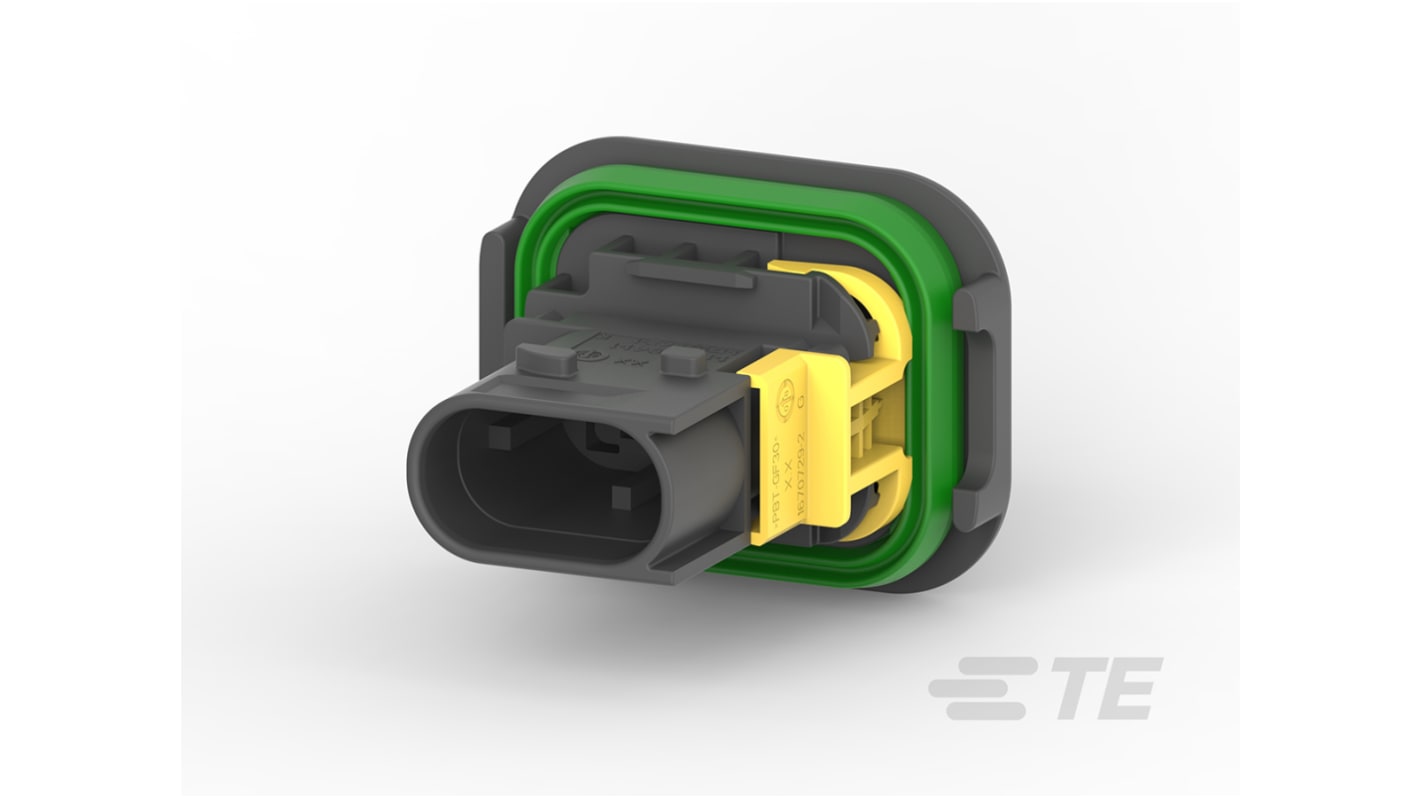TE Connectivity, HDSCS Automotive Connector Socket Black Flange Mount 2 Way 1-1703841-1