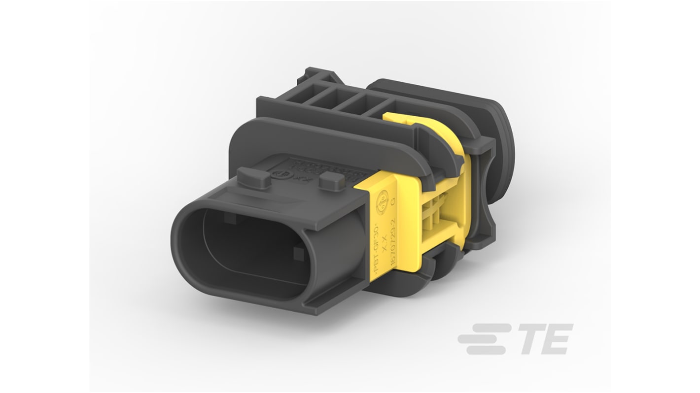 TE Connectivity, HDSCS Automotive Connector Socket Black Plug-In 2 Way 1-1703839-1