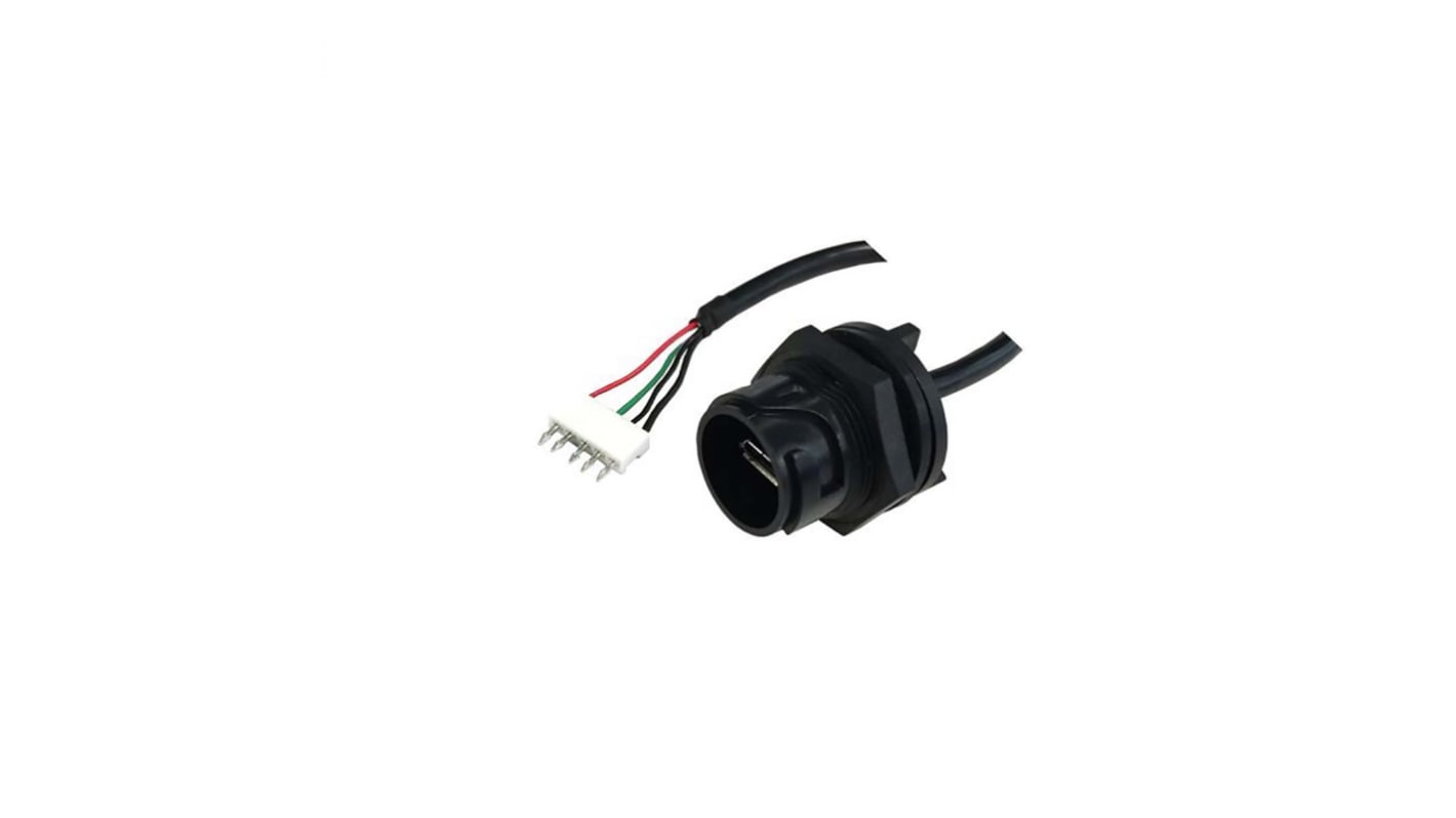Kabel USB Złącze A Złącze rozgałęźne 24-stykowe Złącze B USB C dł. 160mm Przewód USB USB 2.0 kolor: Czarny