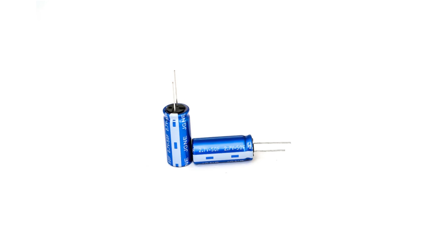 RS PRO 50F Supercapacitor -20 → +80% Tolerance 2.7V dc, Through Hole