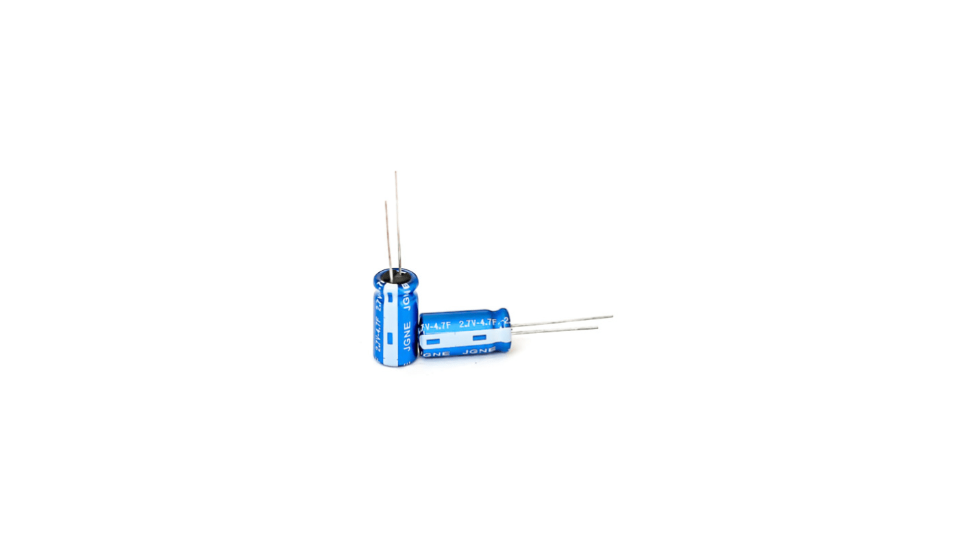 RS PRO 4.5F Supercapacitor -20 → +80% Tolerance 2.7V dc, Through Hole