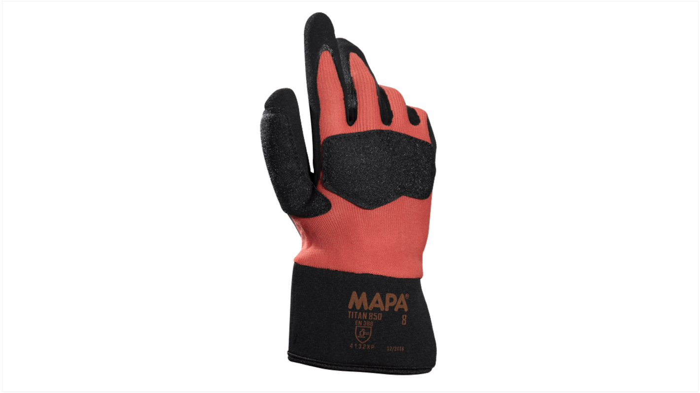 Mapa TITAN 850 Red Nitrile Cut Resistant Work Gloves, Size 8, Nitrile Coating