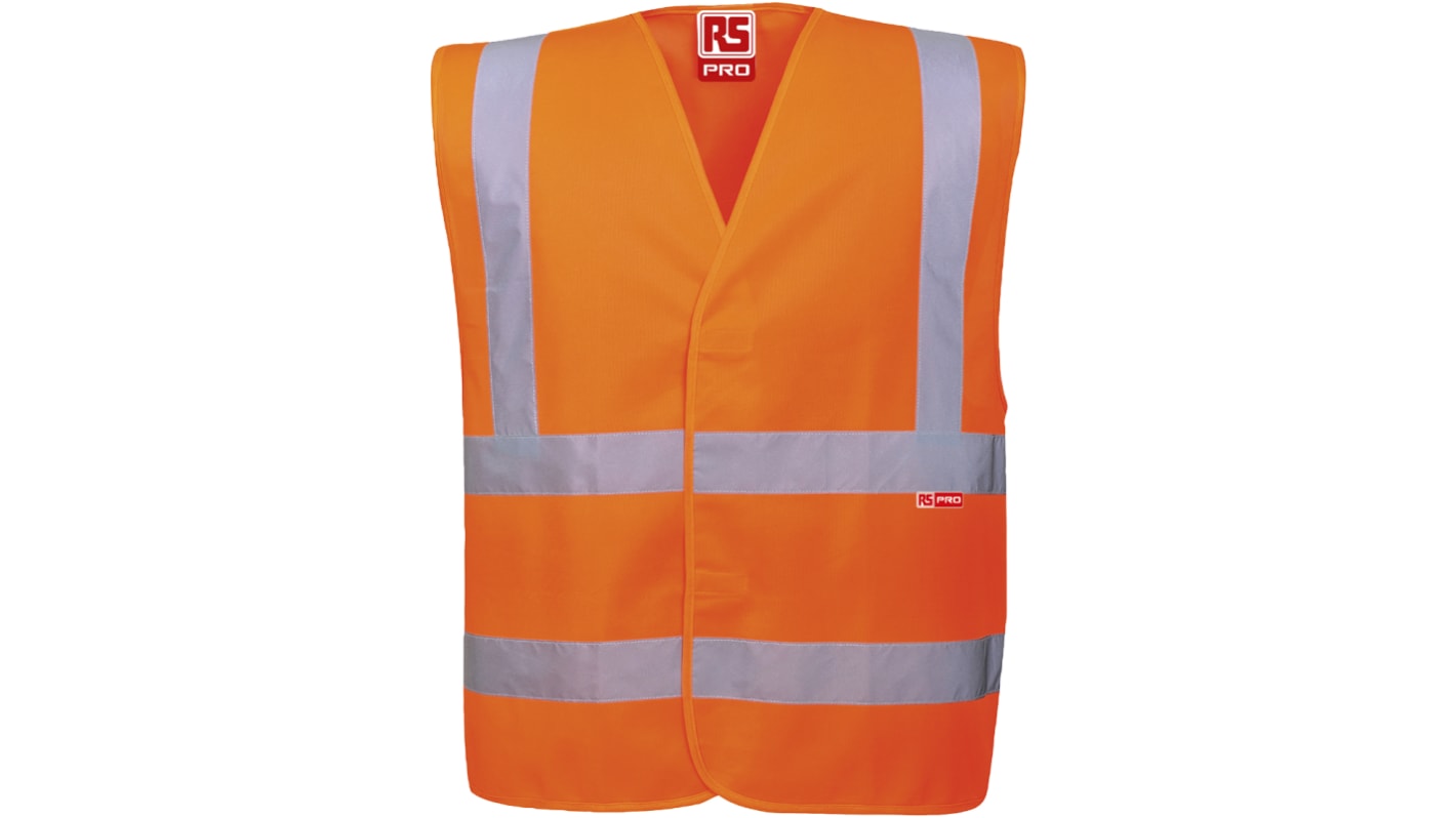 RS PRO Orange Unisex XXL/3XL Polyester Warnweste, Klettverschluss, Atmungsaktiv