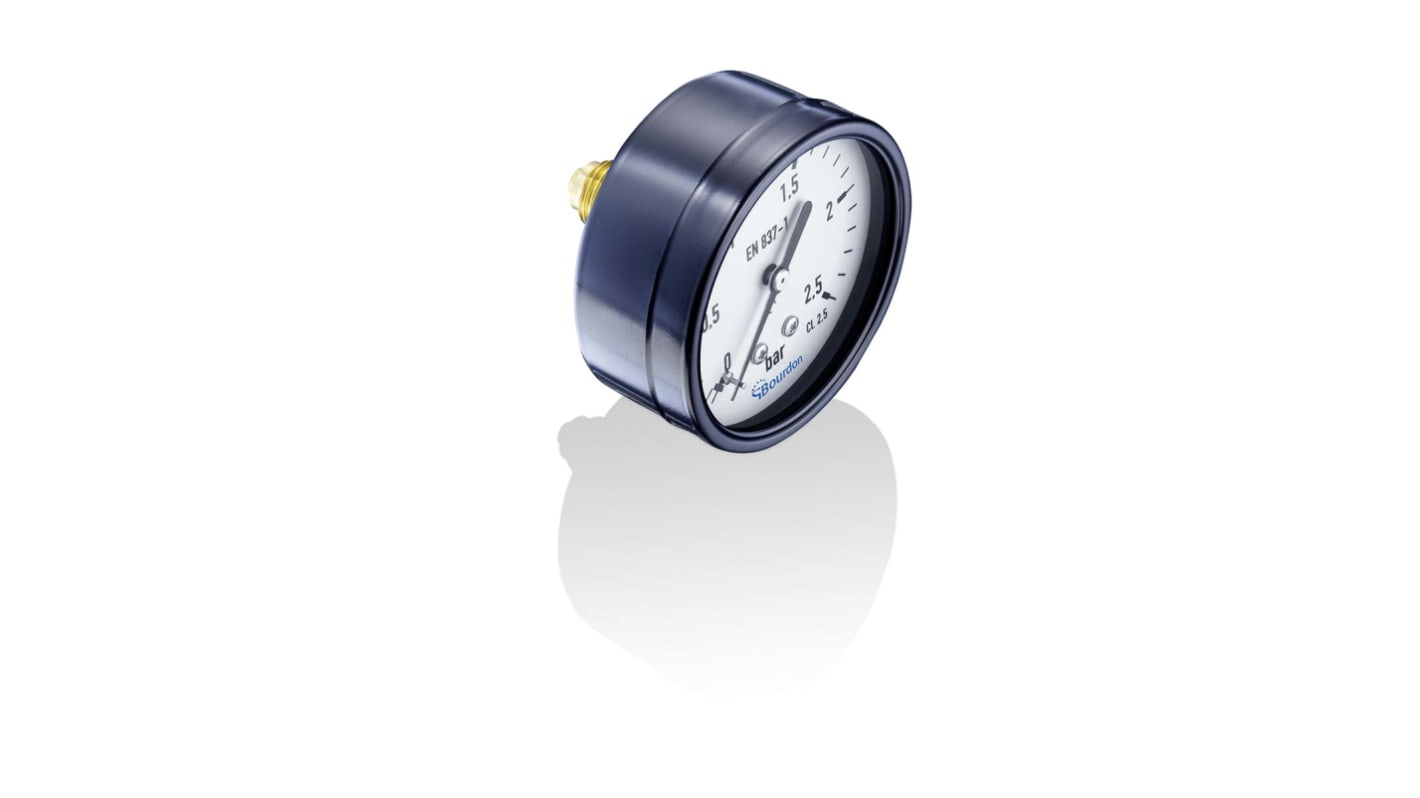 Manometro Bourdon, 1bar → 0bar max, Ø est. 63mm, Cert. ISO