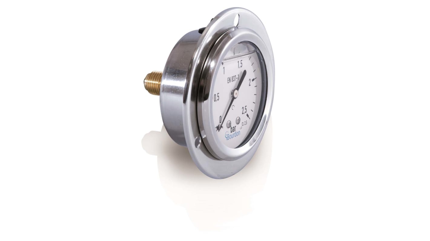 Bourdon Analogue Pressure Gauge 100bar Back Entry, MIT3-B22.B31, 0bar min.