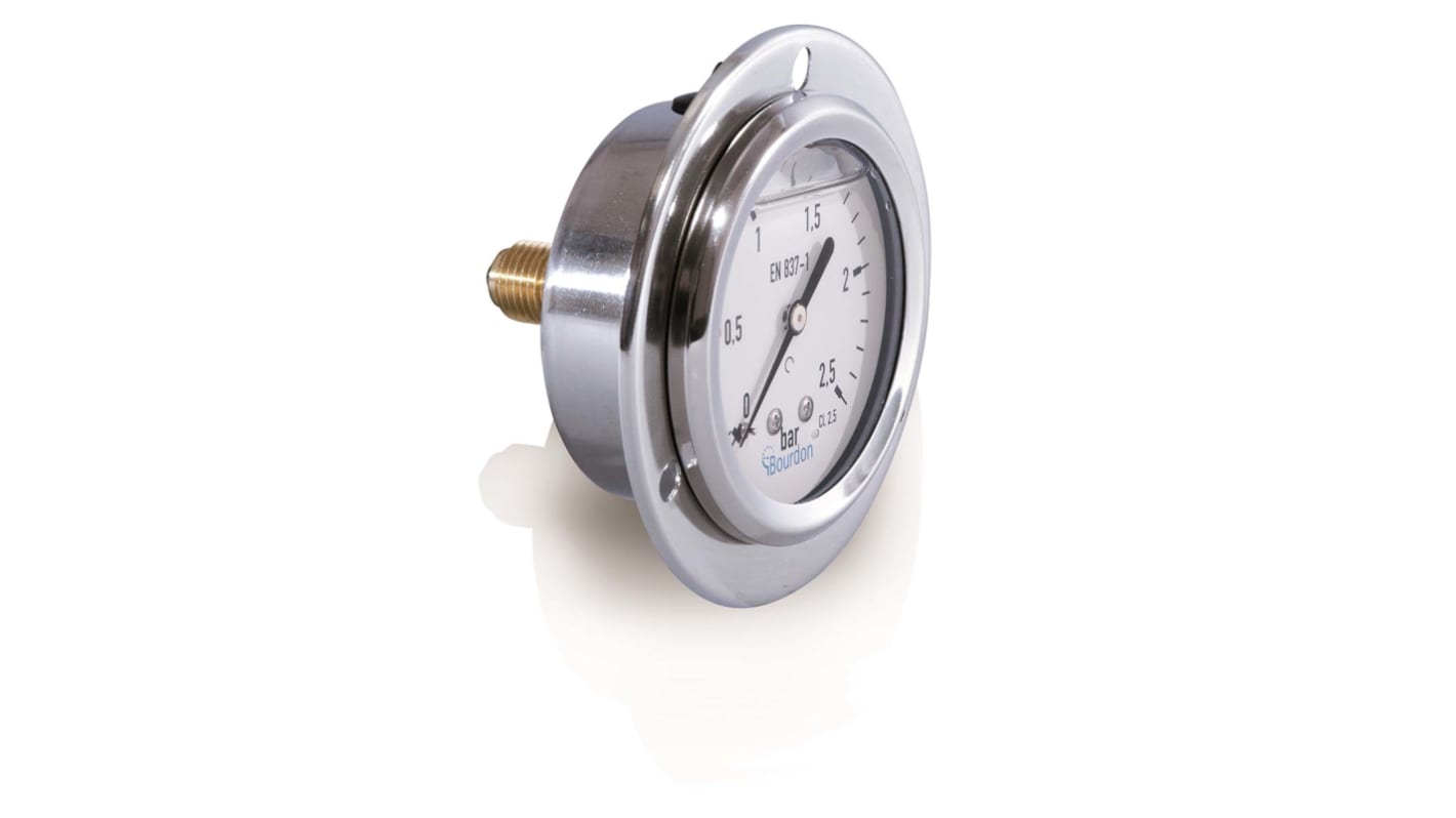 Bourdon Analogue Pressure Gauge 160bar Back Entry 63mm Outside Diameter