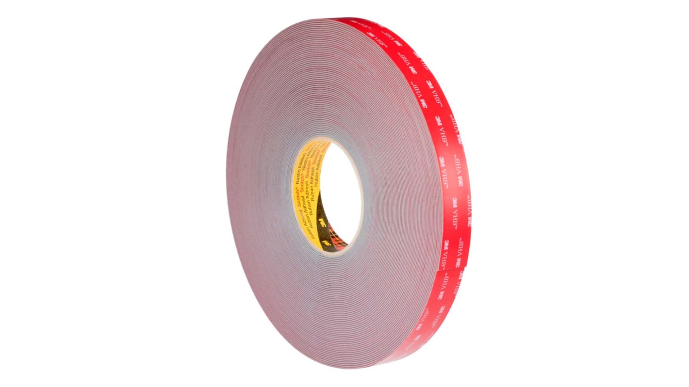 3M GPH-060GF, VHB™ Grey Foam Tape, 19.0mm x 3.0m, 0.60mm Thick