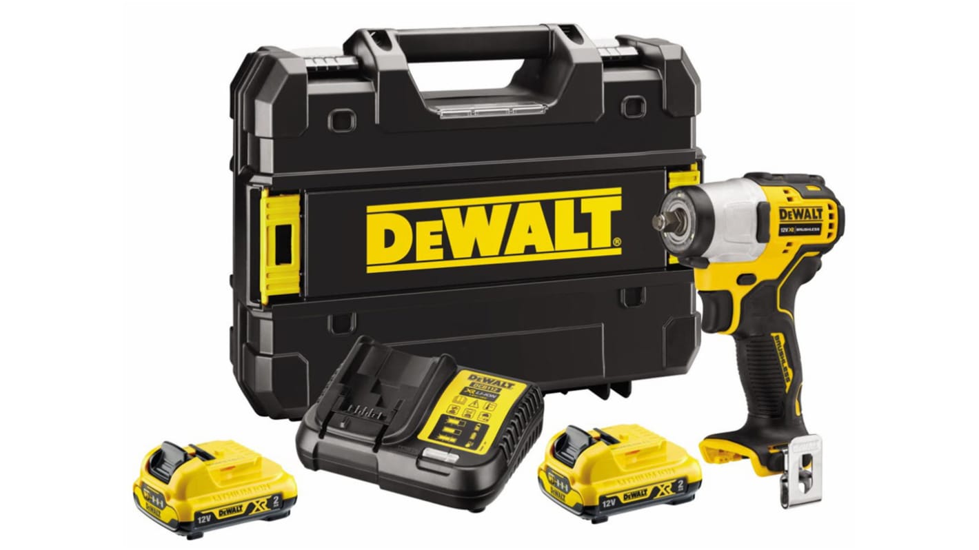 DeWALT 3/8 in 12V, 2Ah Impact Wrench, UK Plug