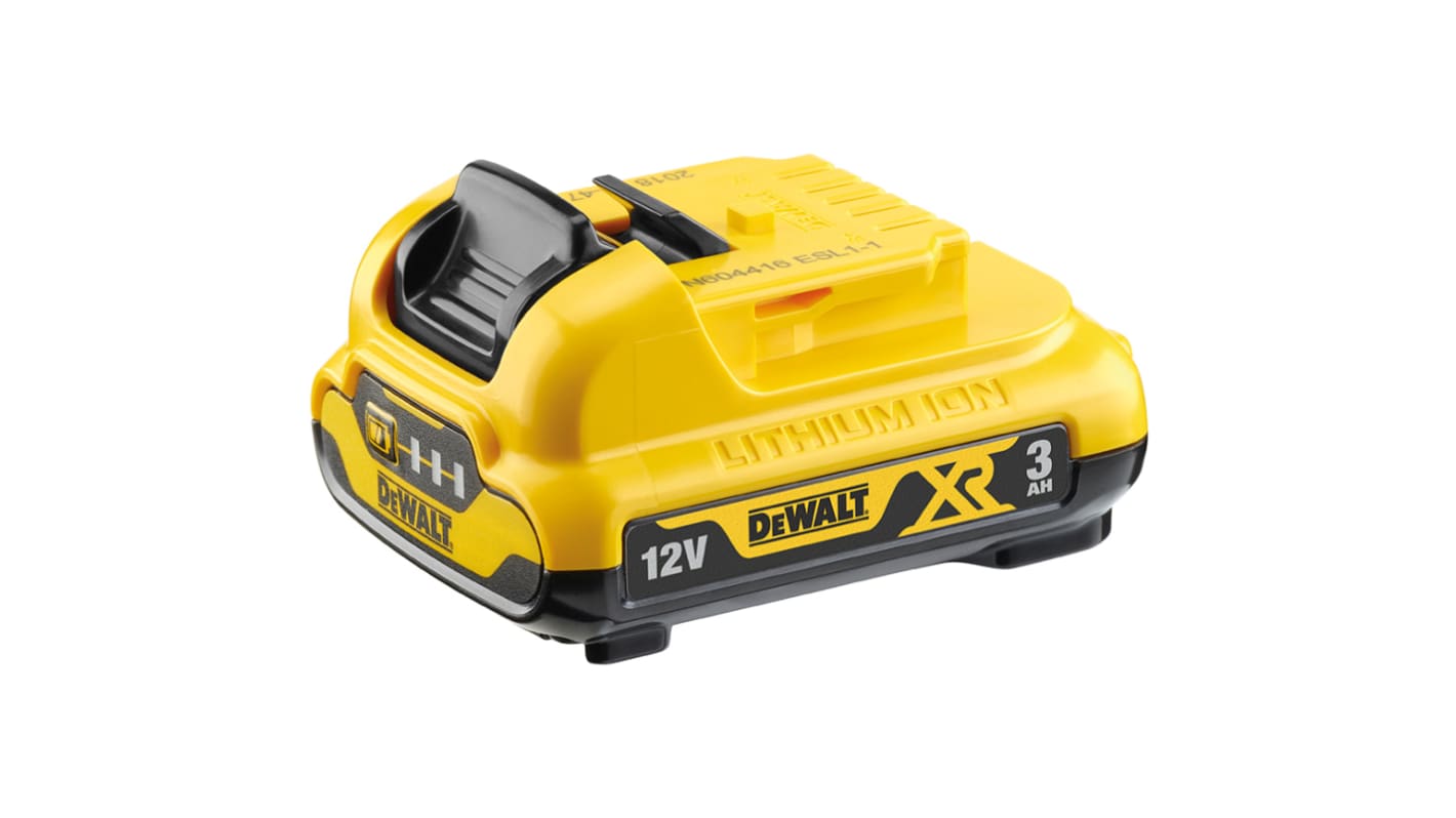 DeWALT DCB124 XJ 3Ah 12V Rechargeable Power Tool Battery For Use With 10.8V XR and 12V XR Tools Plus 10.8V XR Chargers RS