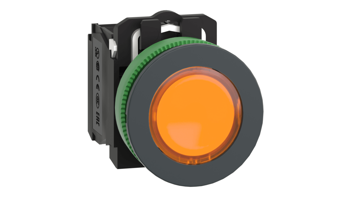 Schneider Electric Harmony Series Illuminated Push Button, Panel Mount, 30mm Cutout, SPDT
