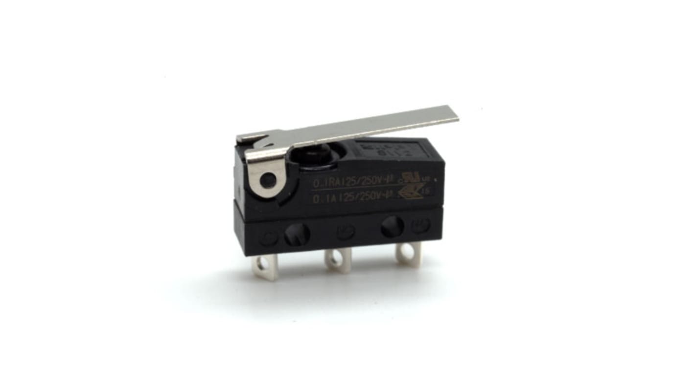 Microrupteur Rapide Zippy, A souder, 1 RT, 0,1 A 125 V ac, 250V c.a.