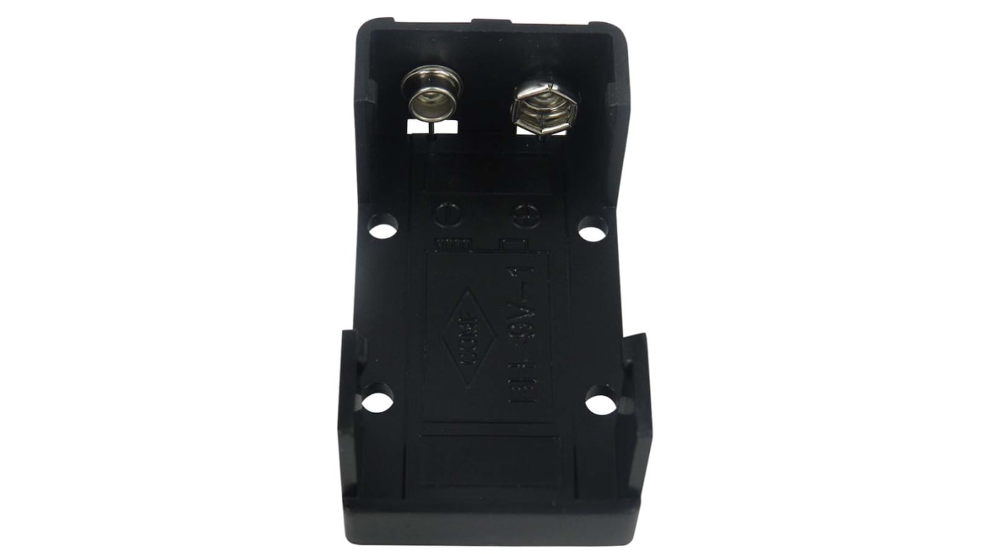 Portabatterie 9V PP3, montaggio PCB, contatti Montaggio su circuito stampato