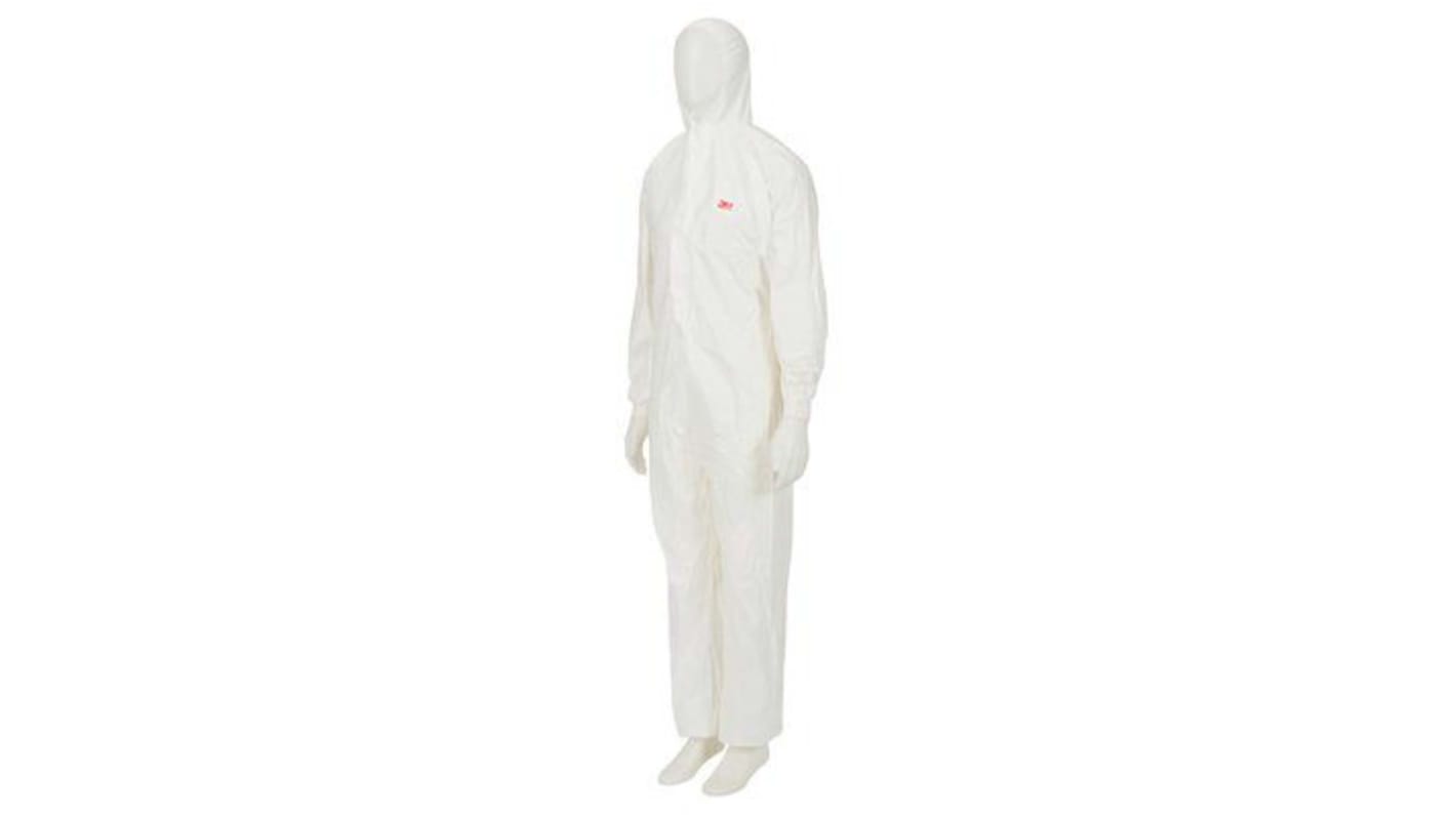 3M 4520 Einweg-Overalls M Weiß, 167 → 176cm L. mit Kapuze Unisex, SMS-Stoff