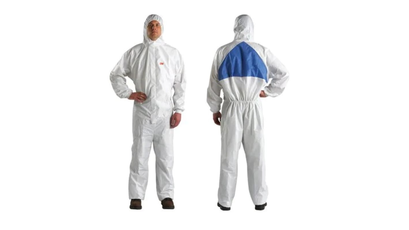 Tute monouso 3M in Laminato SMS, XXL Unisex, col. Colore bianco, con cappuccio