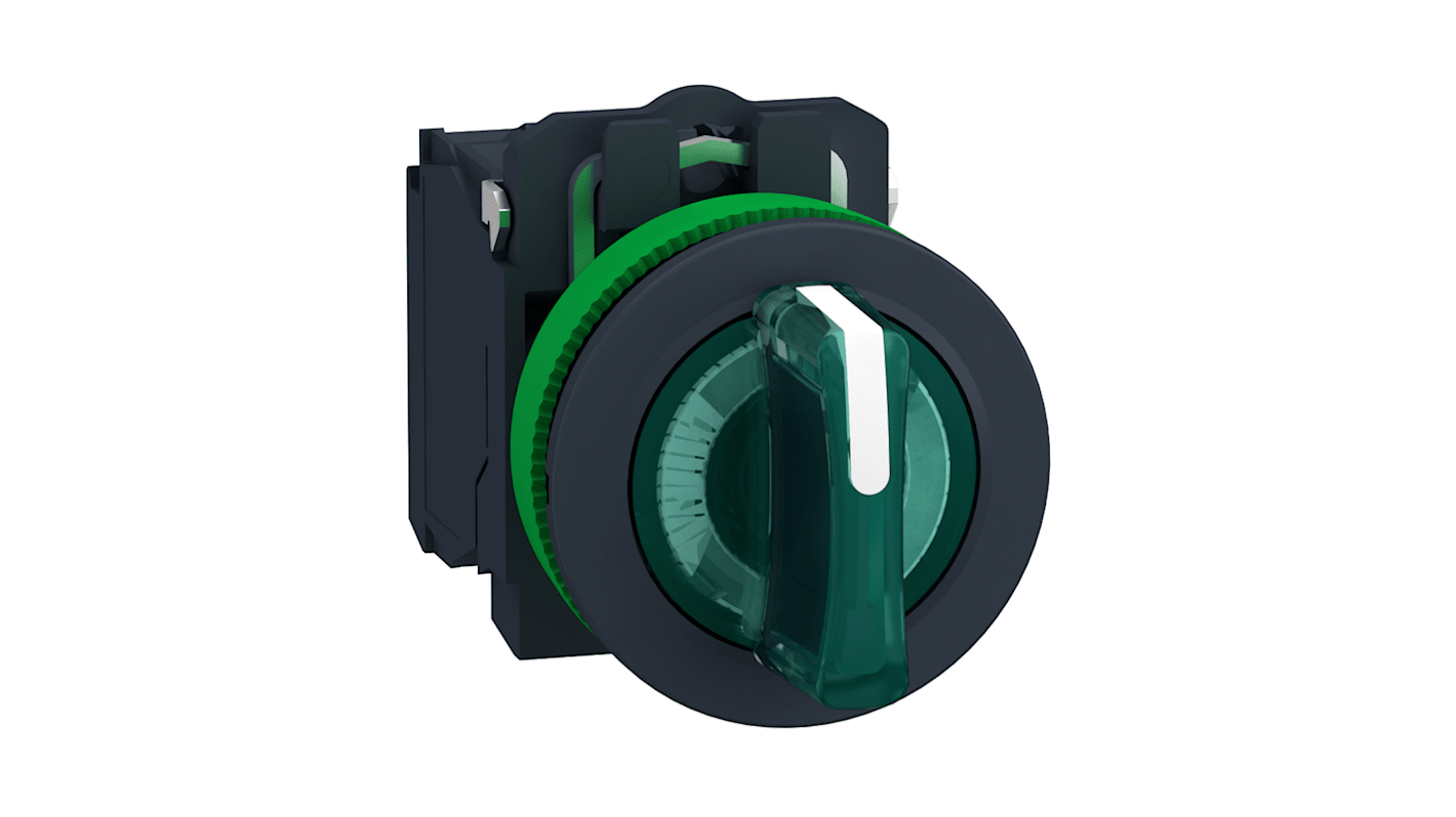 Schneider Electric 3档带灯转换开关, 单刀双掷, 30mm开孔, 最大6A, 600V, IP67, 锁定型, XB5系列