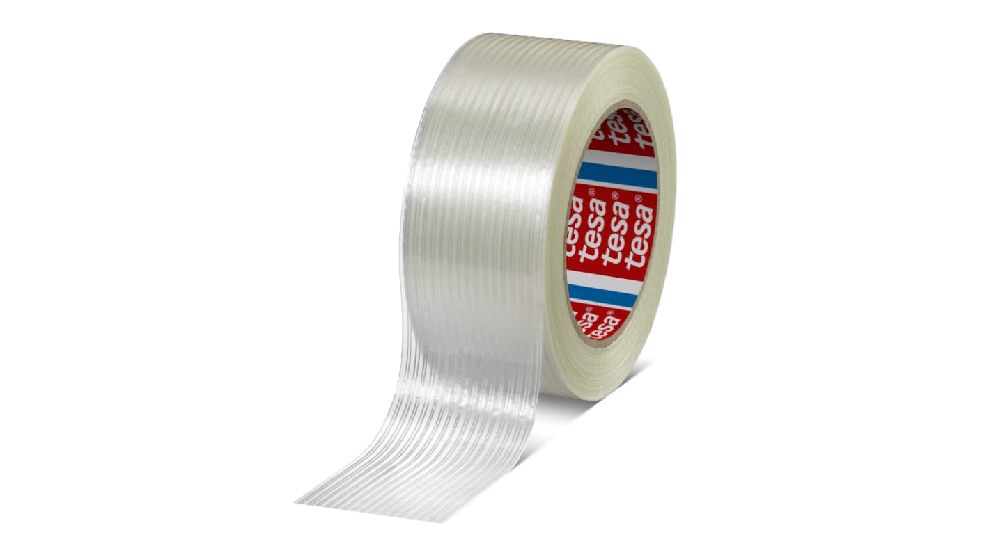 Tesa 53327-00005-00 Paketband, , Glasfaser-Filamentband, transparent, Stärke 95μm, 48mm x 50m