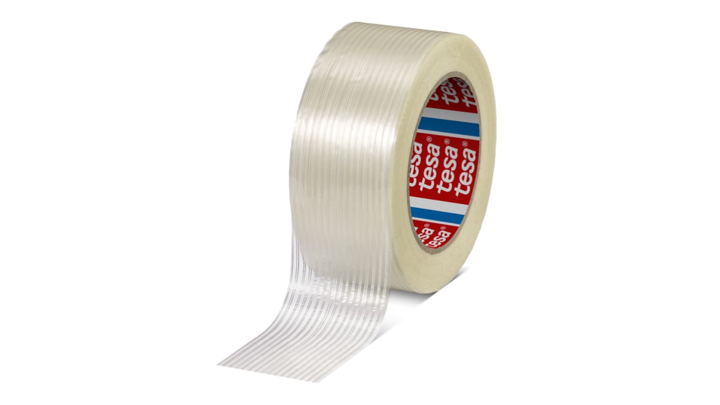 Tesa 53317 Paketband, , Glasfaser-Filamentband, transparent, Stärke 95μm, 24mm x 50m