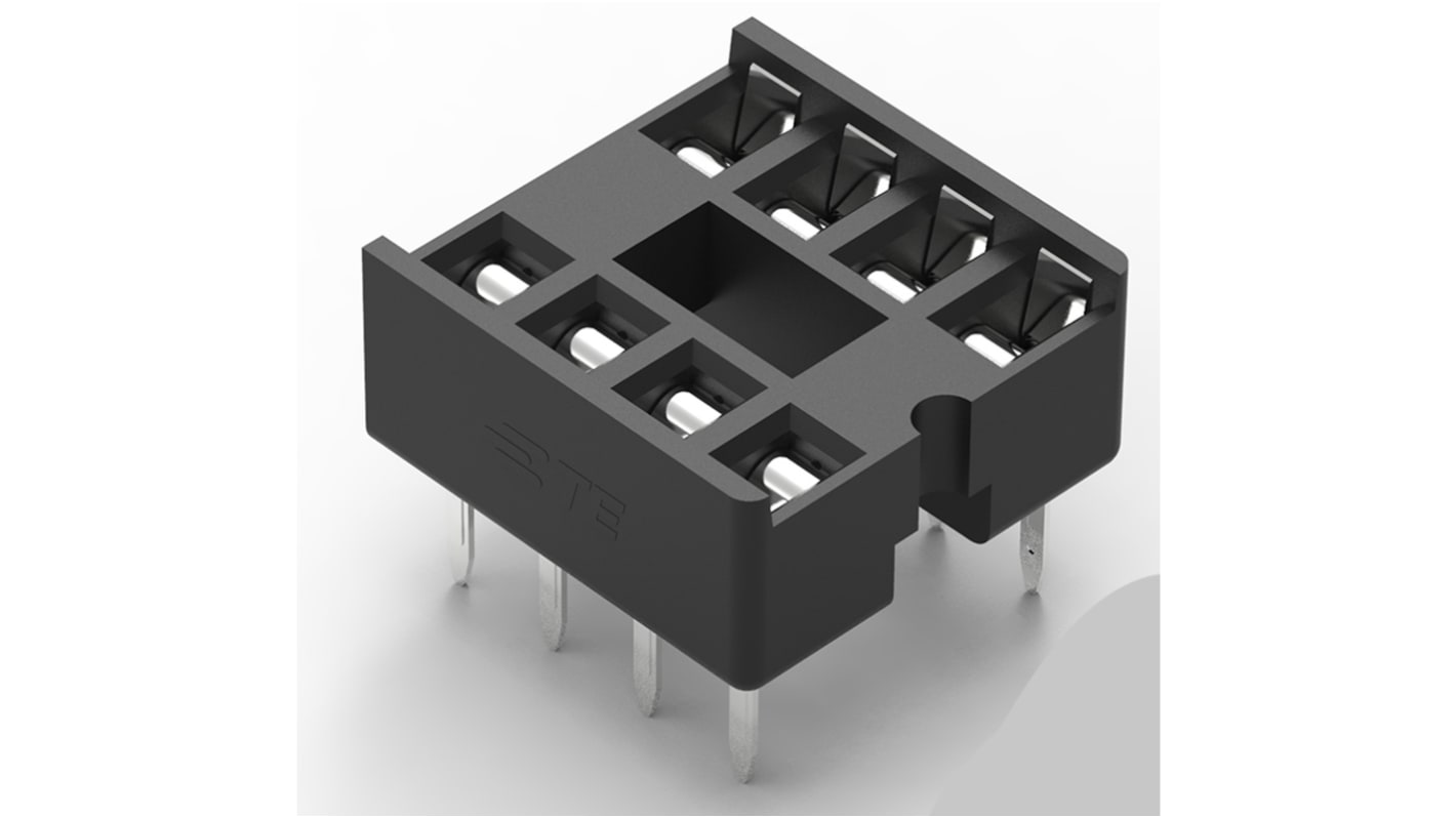 TE Connectivity 2.54mm Pitch Vertical 8 Way, Through Hole Standard Pin Ladder IC Dip Socket, 1A