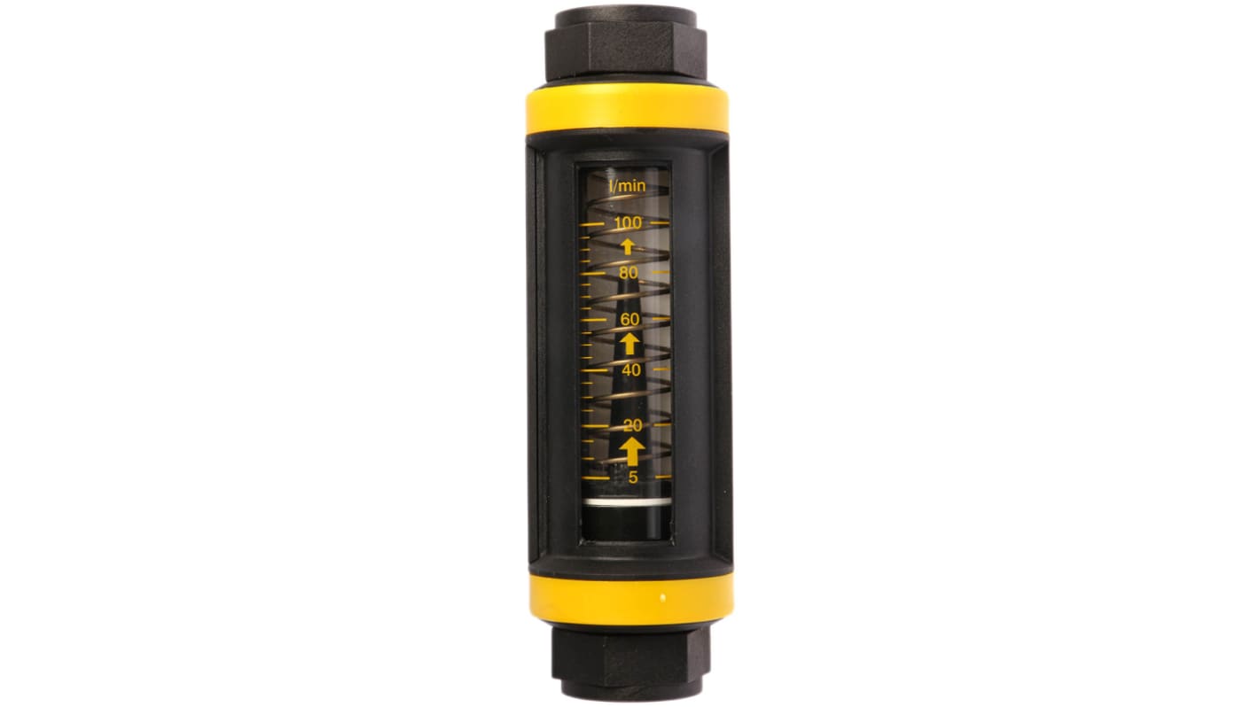 Parker Easiflow Series Variable Area Flow Meter for Liquid, 5 L/min Min, 100 L/min Max