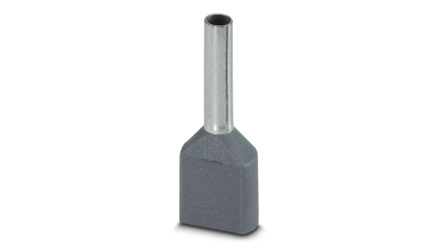 Phoenix Contact Insulated Crimp Bootlace Ferrule, 8mm Pin Length, 1.8mm Pin Diameter, Grey