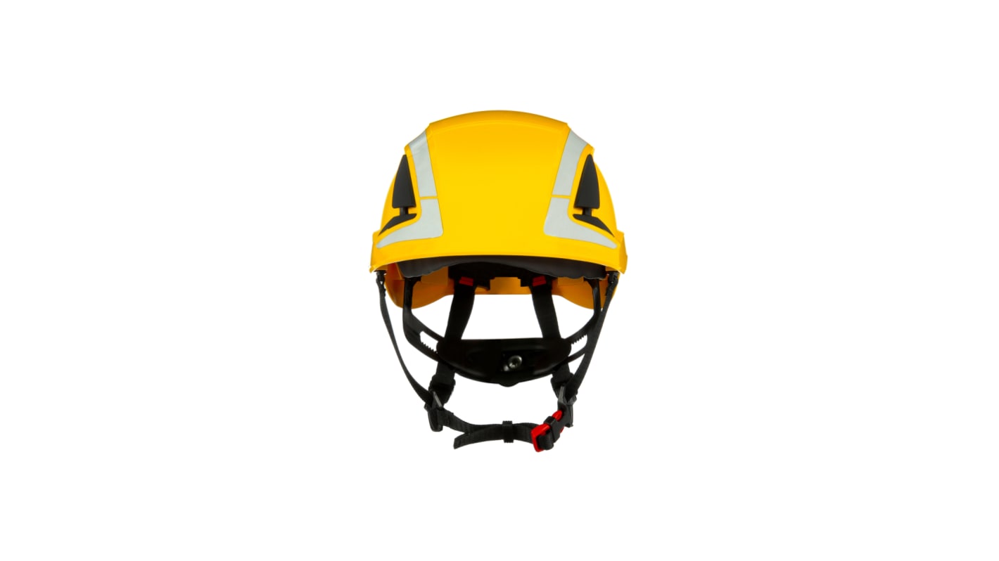 3M SecureFit™ Yellow Safety Helmet with Chin Strap, Adjustable, Ventilated