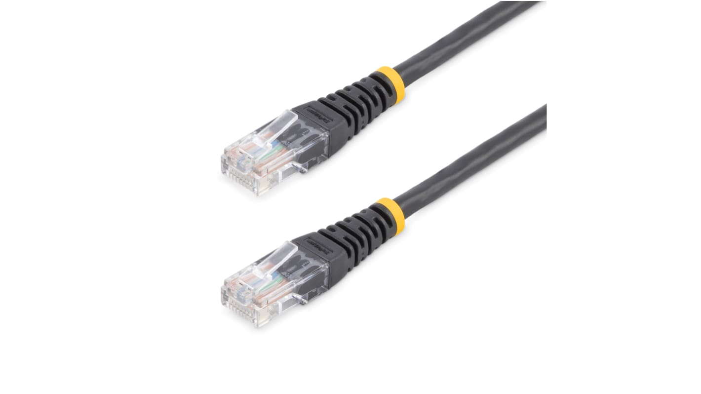 Cable Ethernet Cat5e U/UTP StarTech.com de color Negro, long. 15m, funda de PVC, Calificación CMG