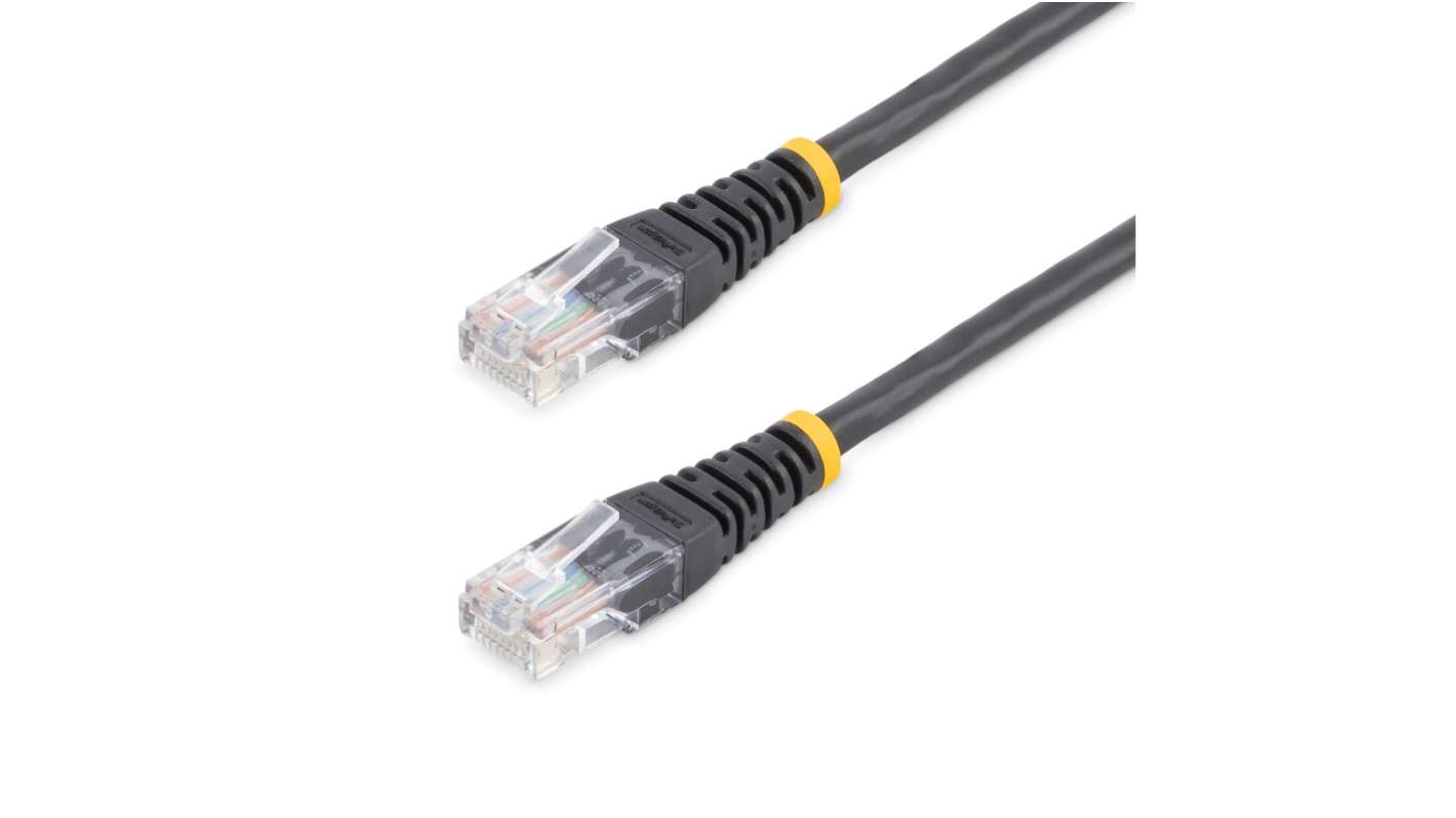 StarTech.com, 15m Cat5e, Black RJ45 to Male RJ45 Male, U/UTP Unshielded, Terminated PVC Sheath