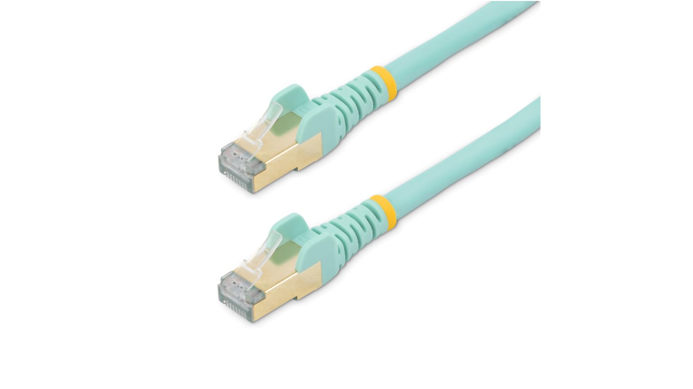 Cable Ethernet Cat6a STP StarTech.com de color Azul Claro, long. 0.5m, funda de PVC, Calificación CMG