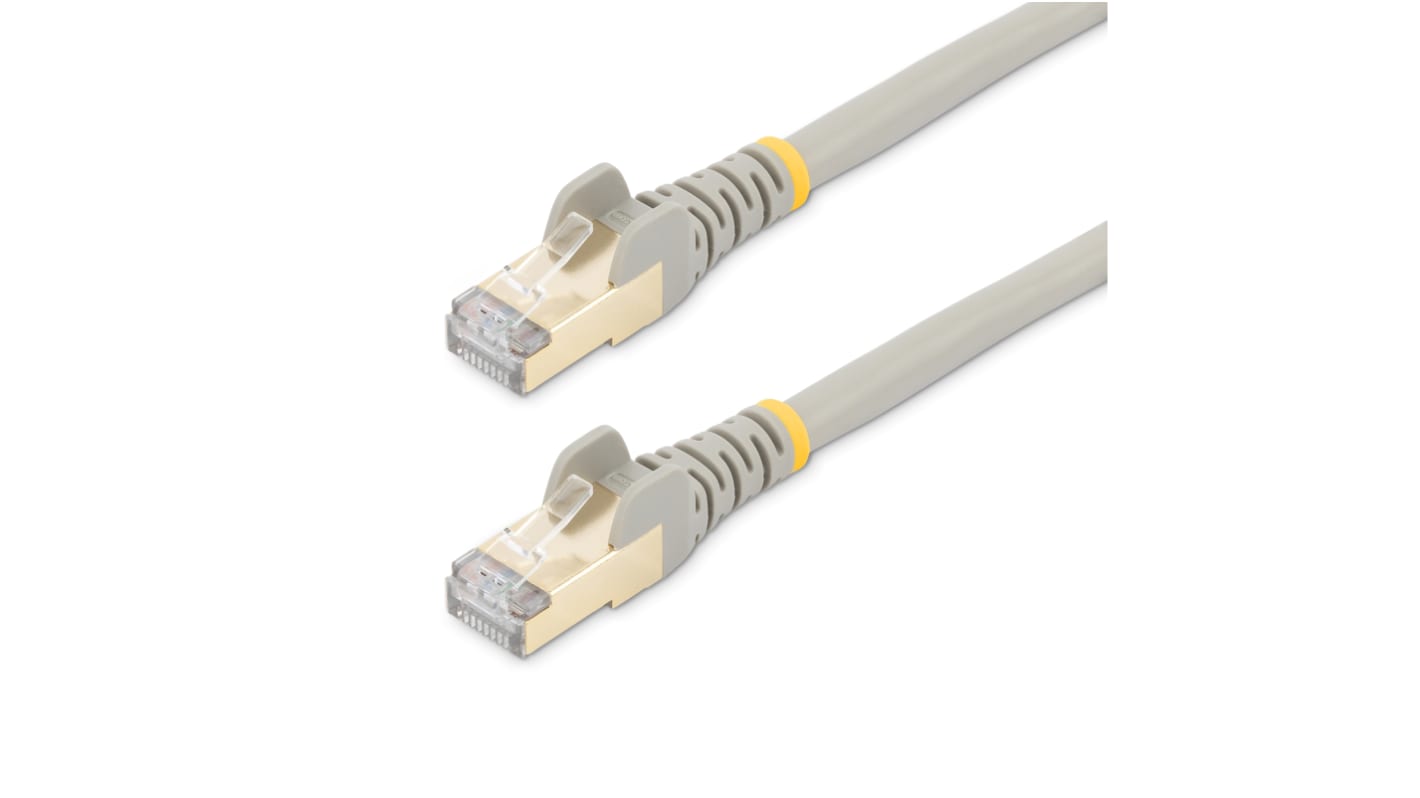 StarTech.com Cat6a Male RJ45 to Male RJ45 Ethernet Cable, STP, Grey PVC Sheath, 1m, CMG Rated