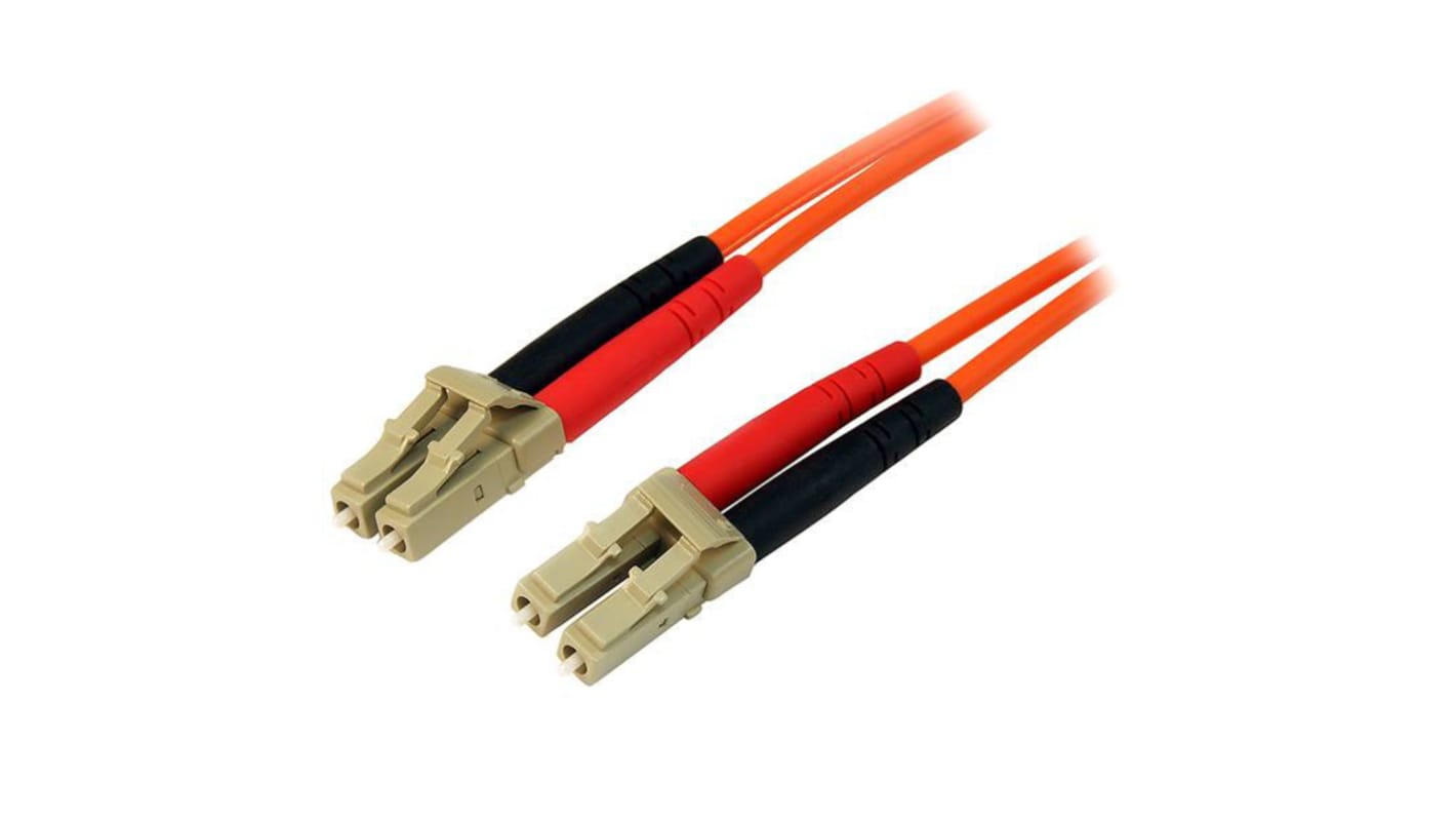 StarTech.com LC to LC Duplex Multi Mode OM2 Fibre Optic Cable, 50/125μm, Orange, 2m