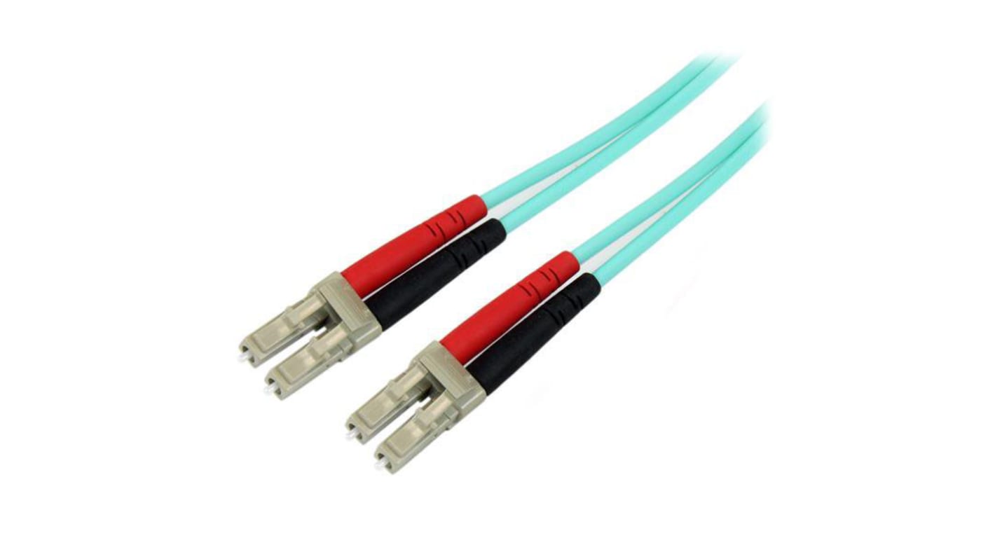 StarTech.com LC to LC Duplex Multi Mode OM3 Fibre Optic Cable, 50/125μm, Aqua, 5m