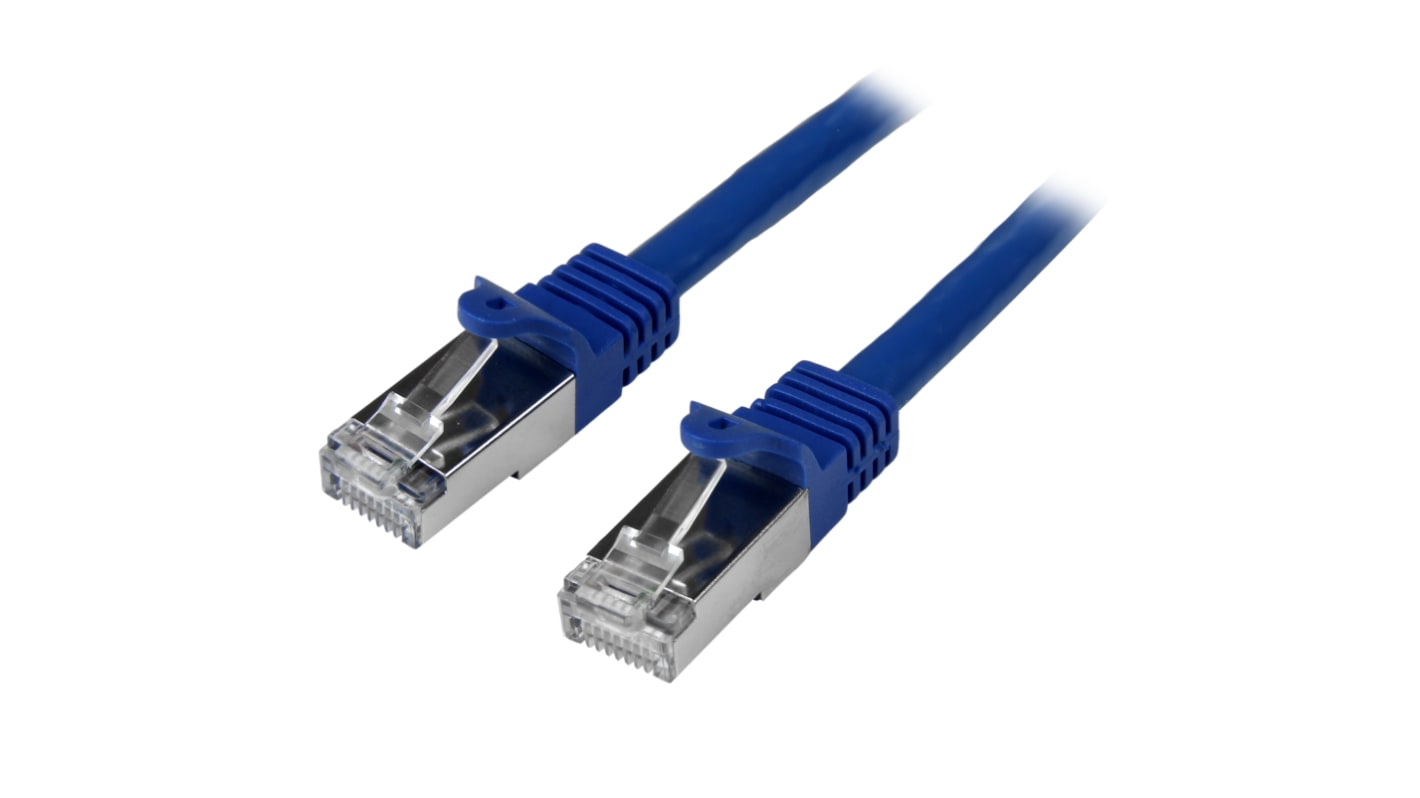 Cable Ethernet Cat6 S/FTP StarTech.com de color Azul, long. 0.5m, funda de PVC, Calificación CMG