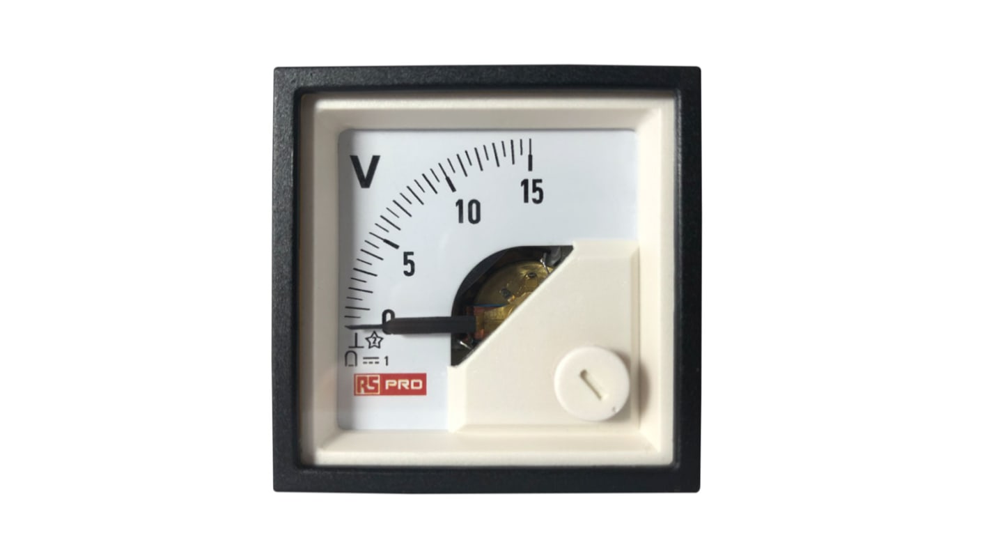 RS PRO Analogue Panel Ammeter DC, 45mm x 45mm, 1 % Moving Coil