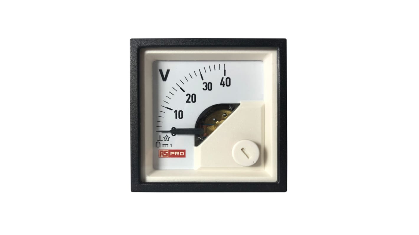 RS PRO Analogue Voltmeter DC, Analogue Display 1 %