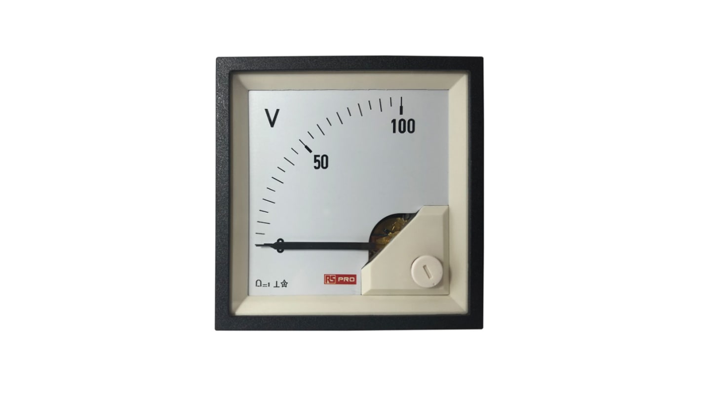 RS PRO Analogue Panel Ammeter DC, 68mm x 68mm, 1 % Moving Coil