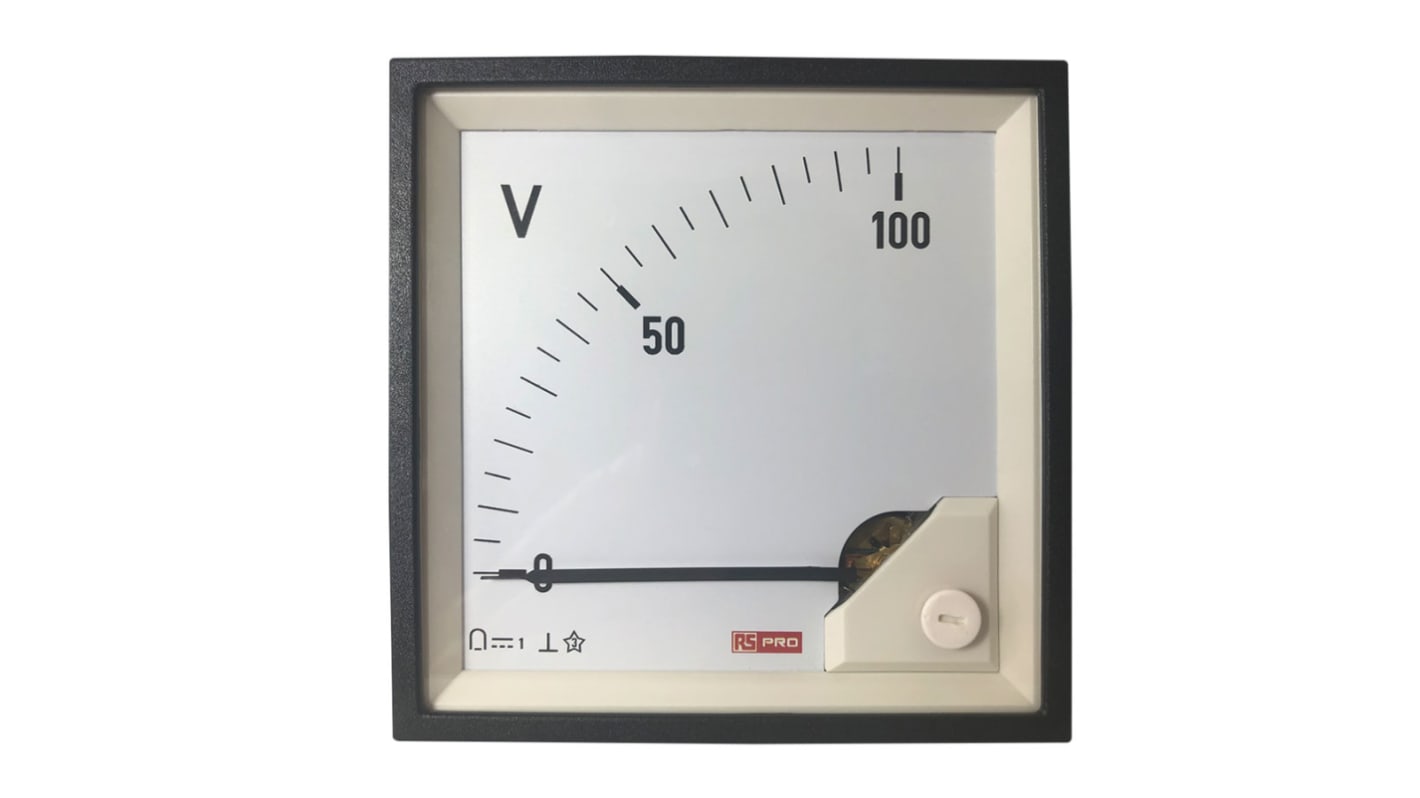 RS PRO Analogue Voltmeter DC, Analogue Display 1 %