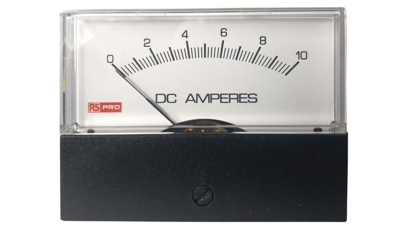 RS PRO Analogue Panel Ammeter 10 (Input)A DC, 76mm x 74mm, ±1.5 % Moving Coil