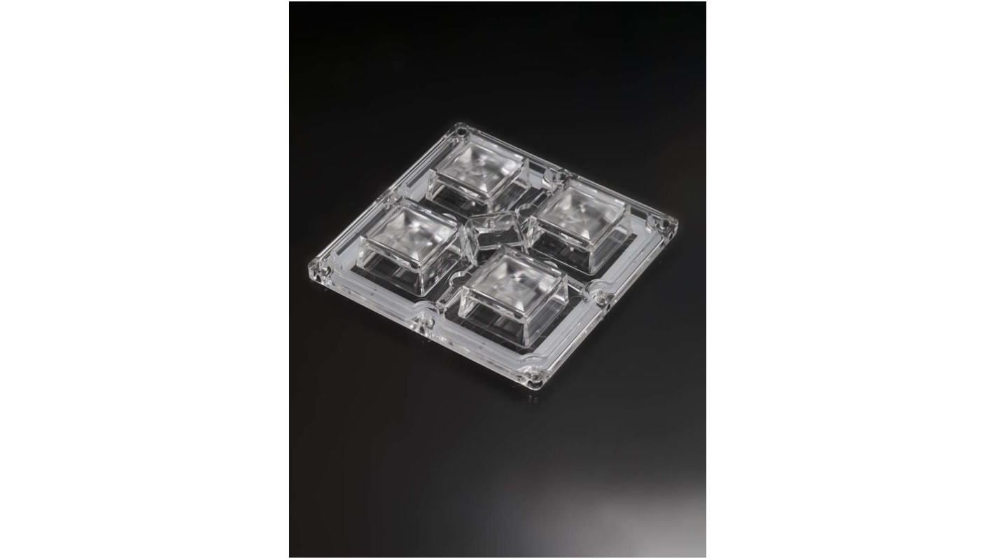Ledil LED lencse, 4-LED-es/objektív, 90 x 90 x 16.9mm, Wide, 50° Polimetil-metakrilát (PMMA), HighBay sorozatú