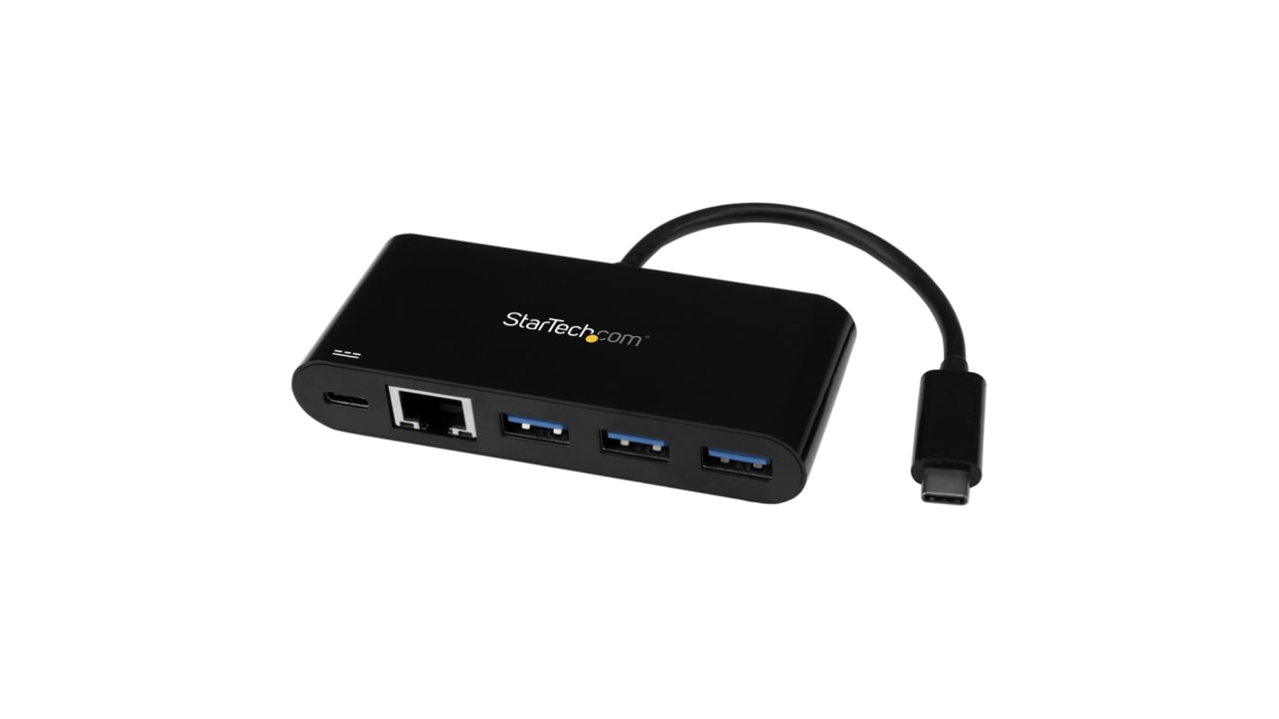 StarTech.com 3 Port USB Ethernet Adapter USB 3.0 USB C to RJ45 10/100/1000Mbit/s Network Speed