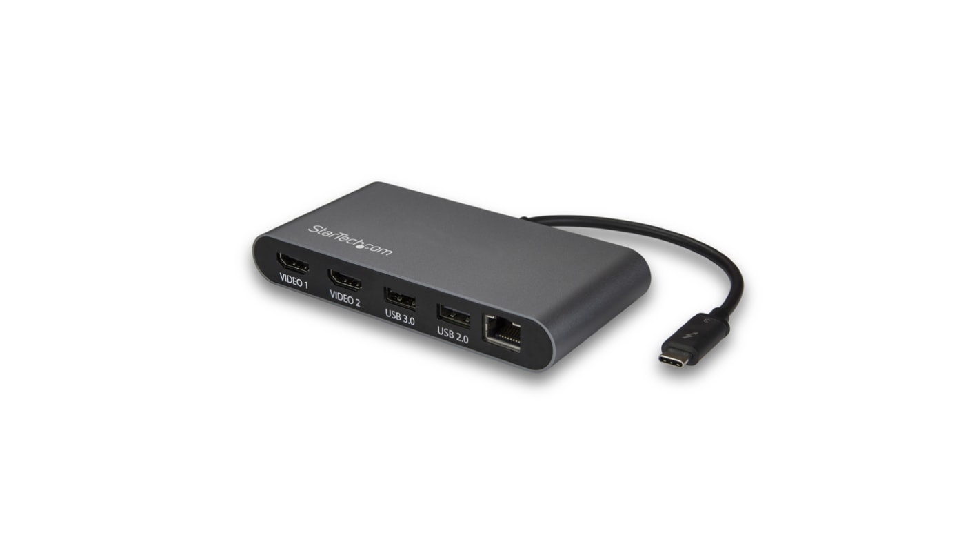 StarTech.com Dual Monitor 4K Thunderbolt 3 Laptop Docking Station with HDMI - 2 x USB ports, USB A