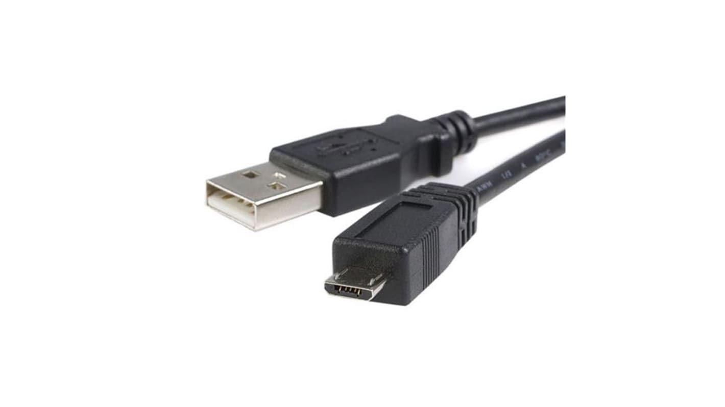 StarTech.com USB-kábel, USB A - Micro USB B, Fekete, 2m