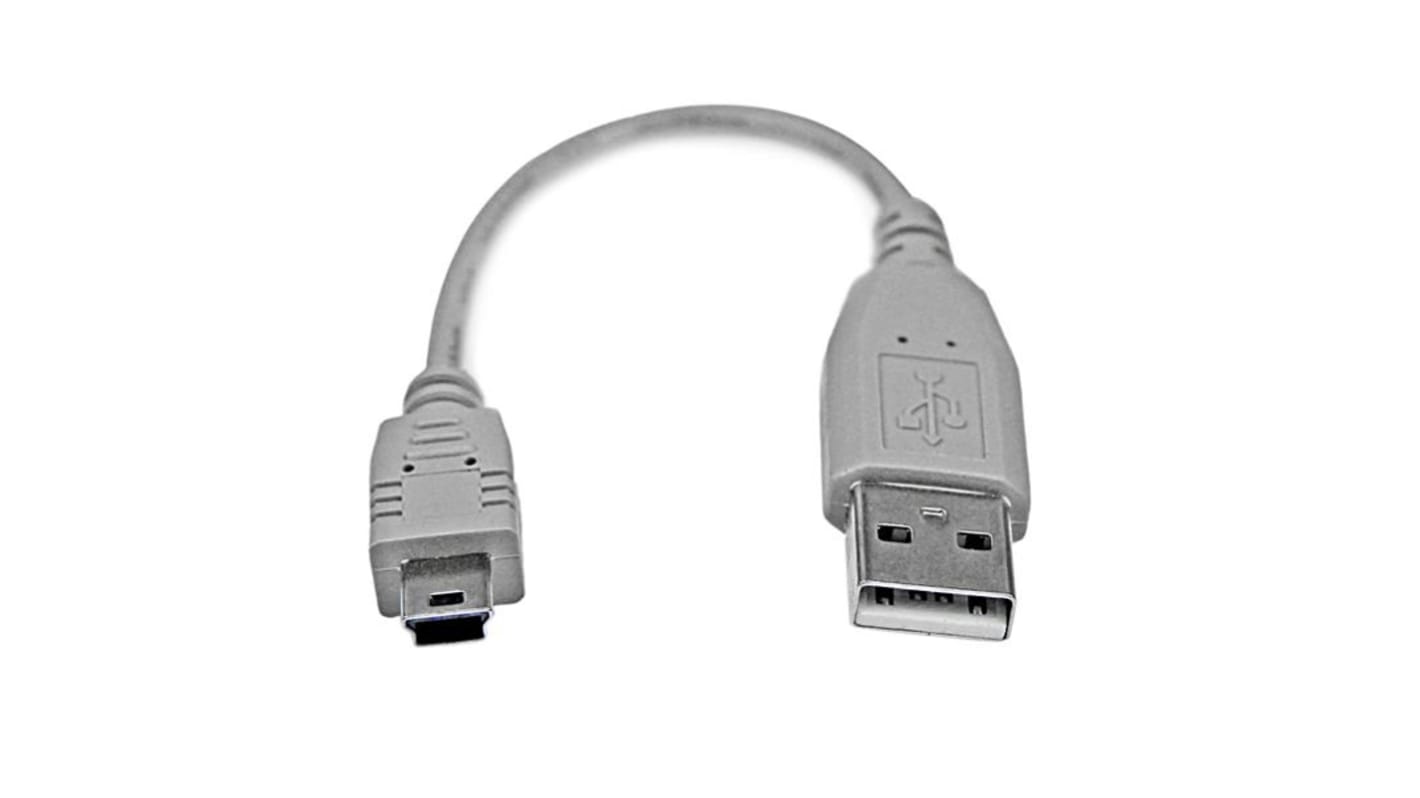 Kabel USB Złącze A USB A Złącze B Micro USB typu B dł. 150mm Kabel USB-A do USB Micro-B USB 2.0 kolor: Szary