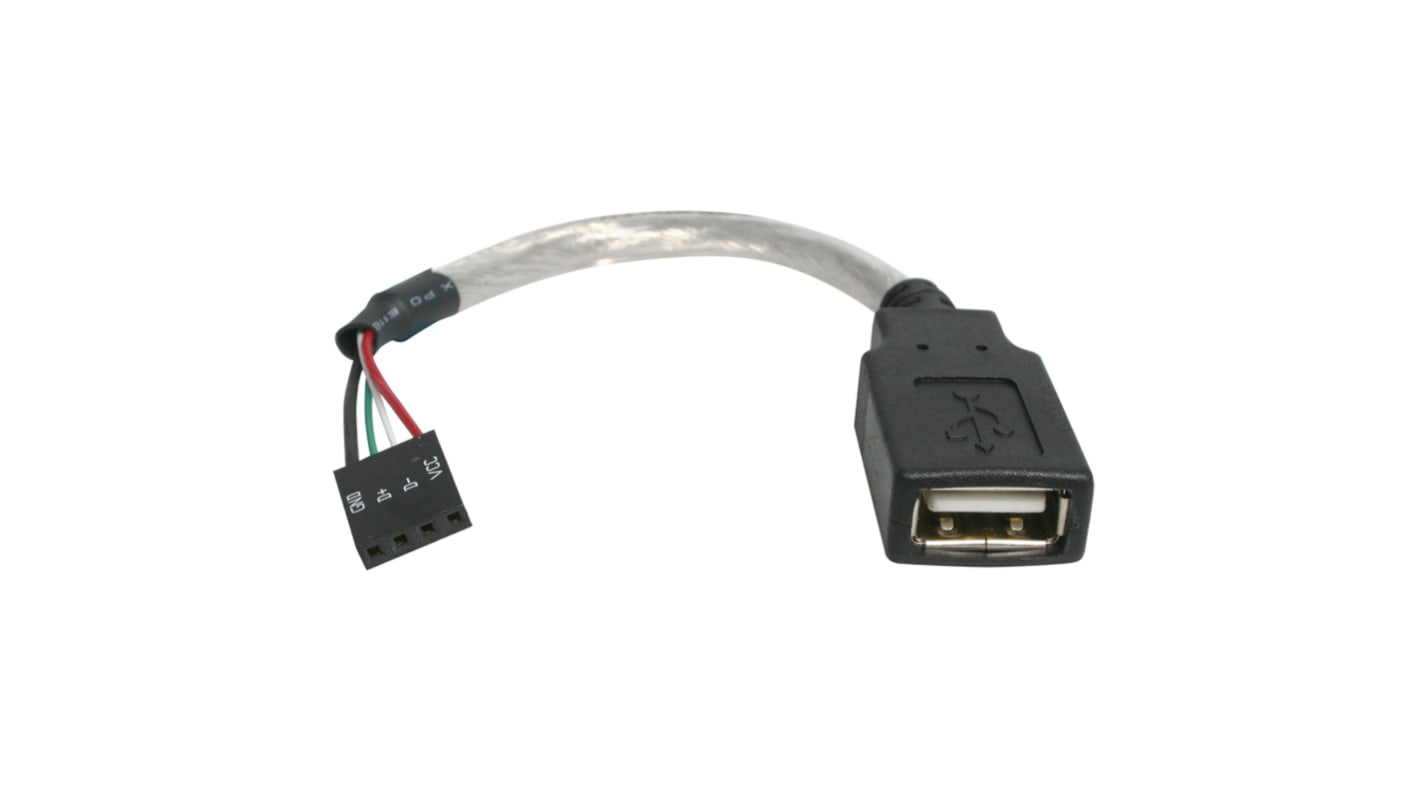 StarTech.com USB 2.0 Cable, Female 4 Pin IDC to Female USB A Internal Mount USB Cable, 0.15m